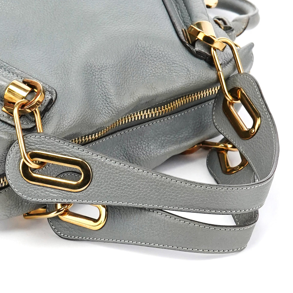 Grey Leather Paraty 2-Way Bag