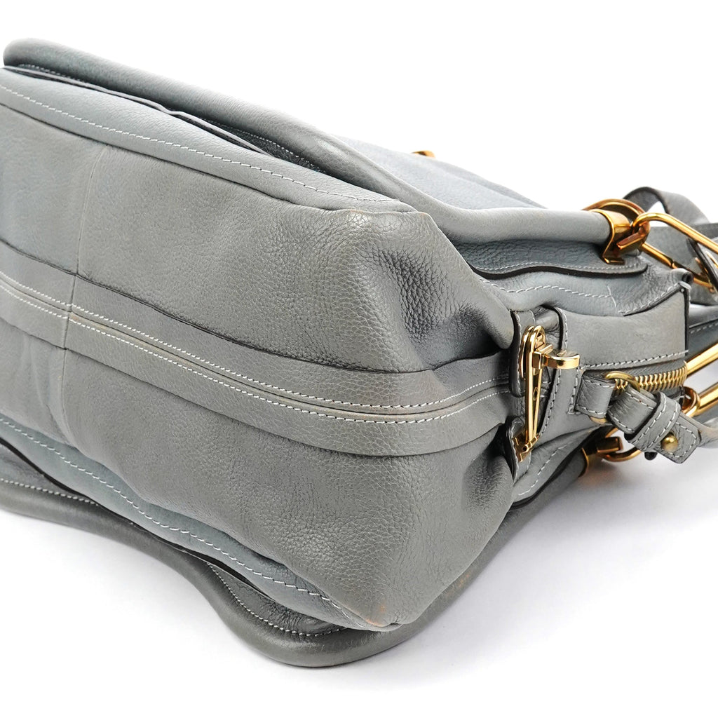 Grey Leather Paraty 2-Way Bag