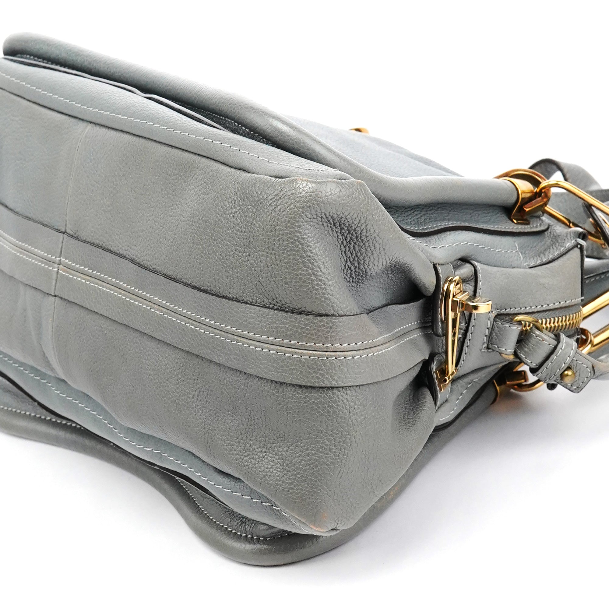 Grey Leather Paraty 2-Way Bag