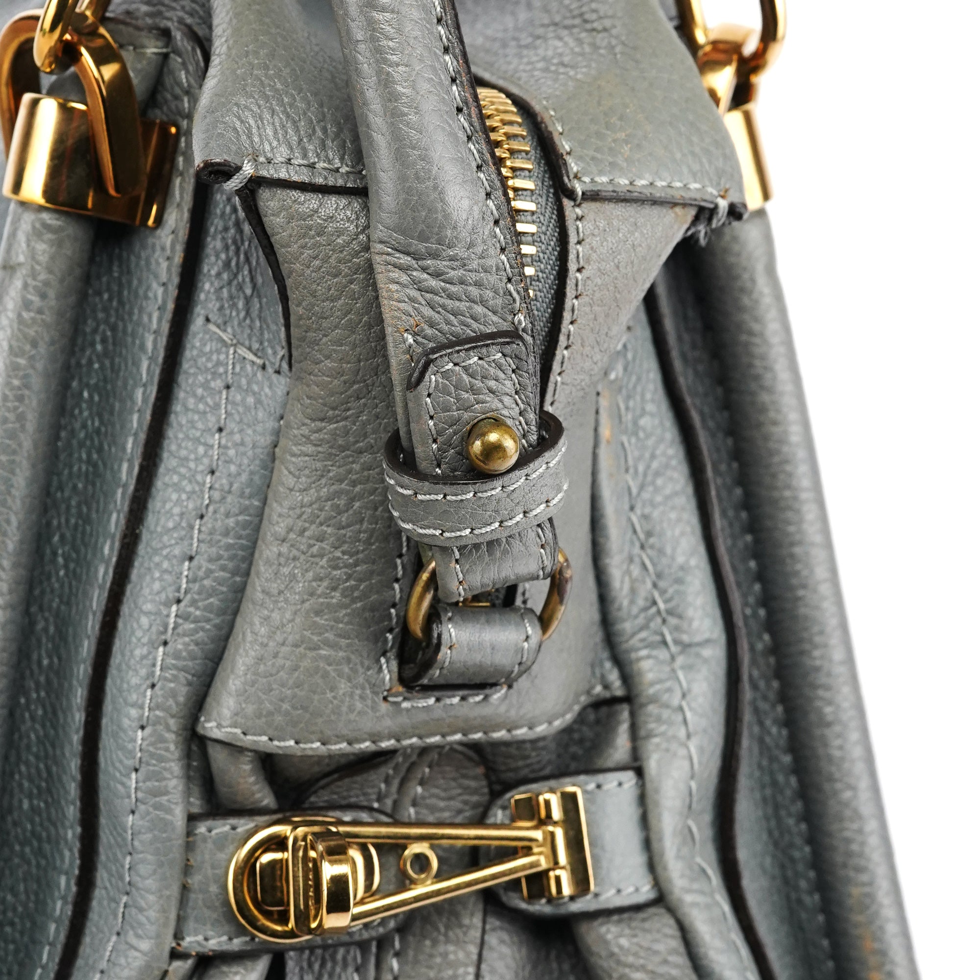 Grey Leather Paraty 2-Way Bag