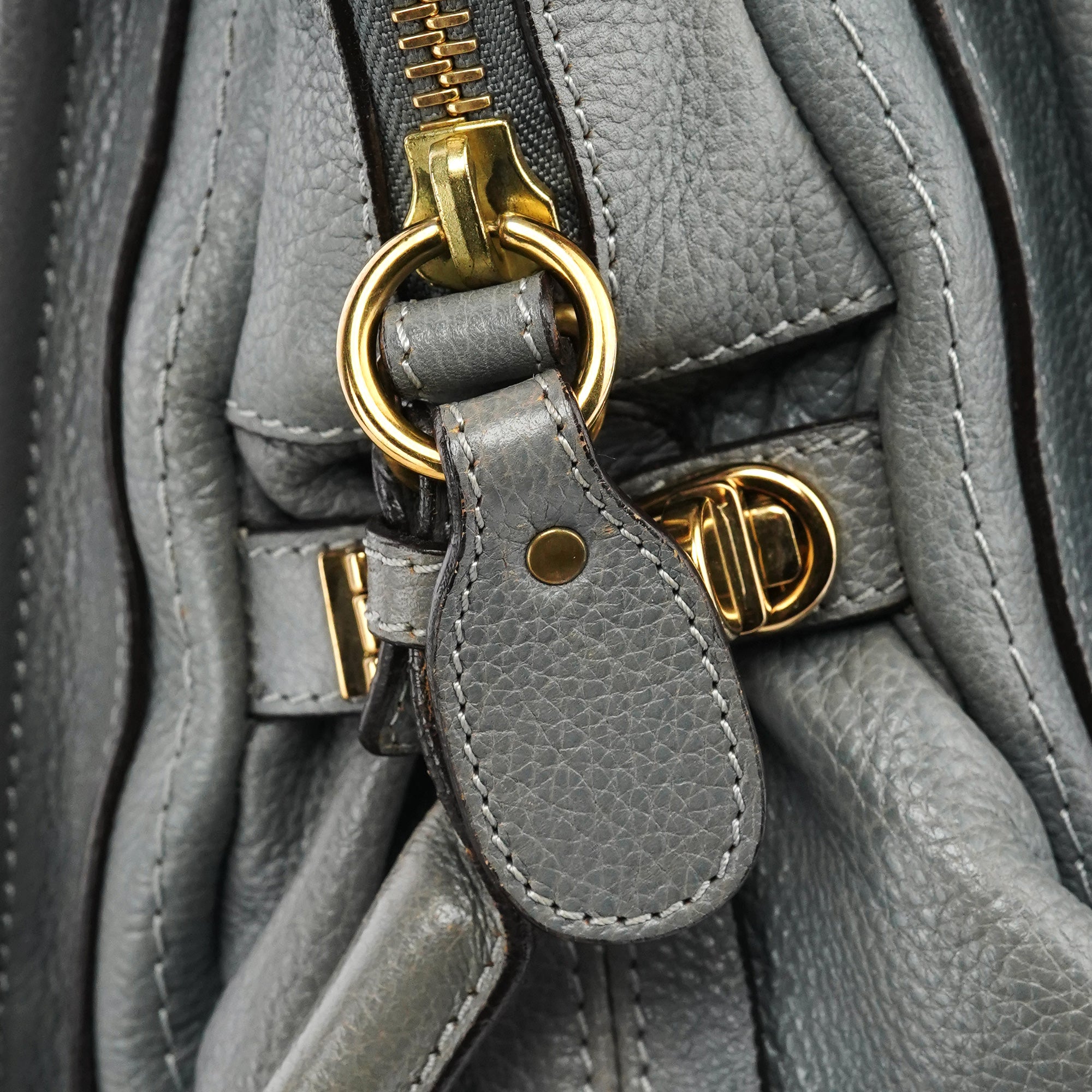 Grey Leather Paraty 2-Way Bag