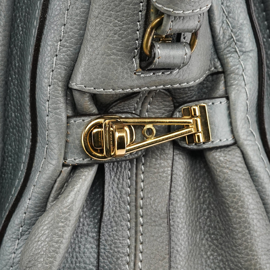 Grey Leather Paraty 2-Way Bag
