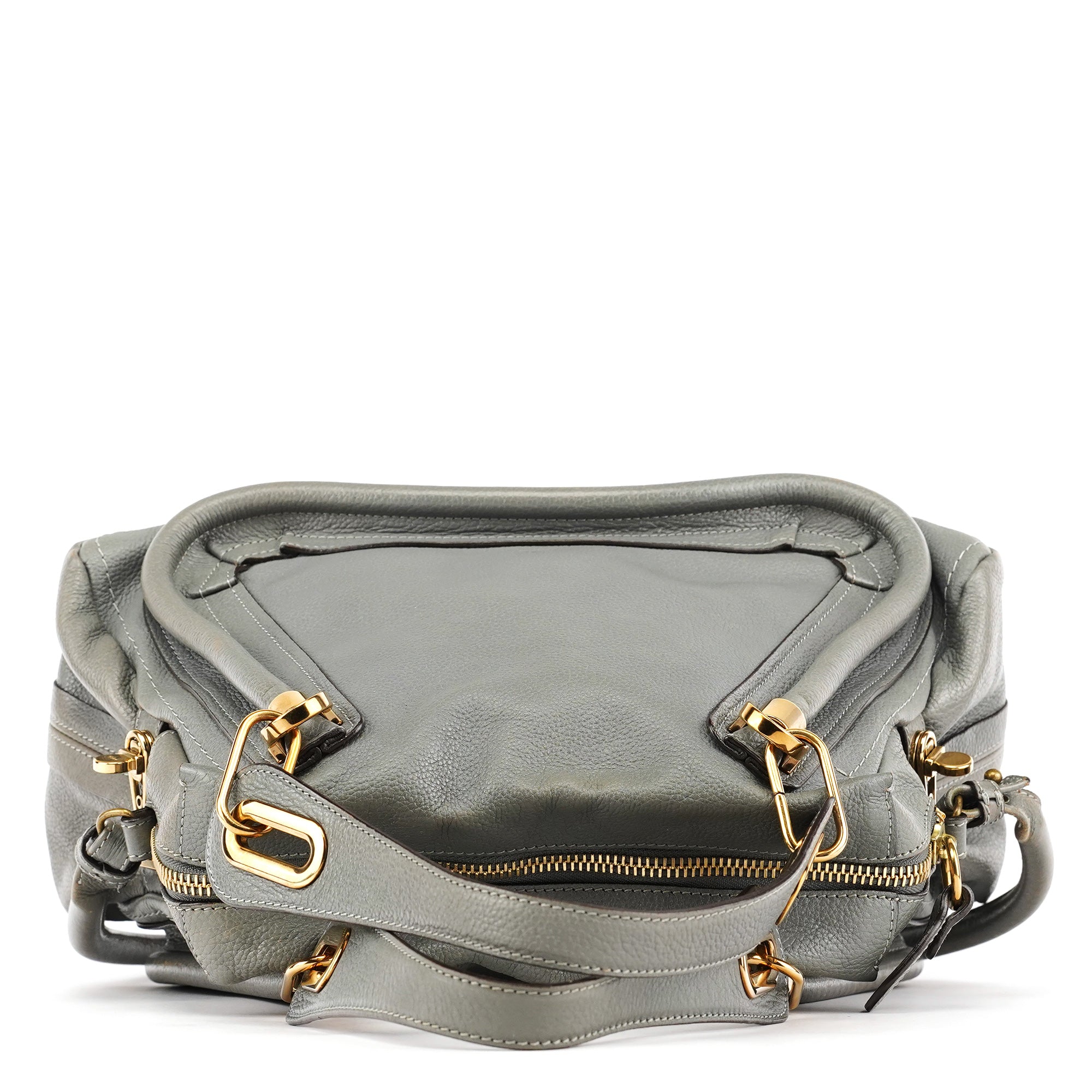Grey Leather Paraty 2-Way Bag