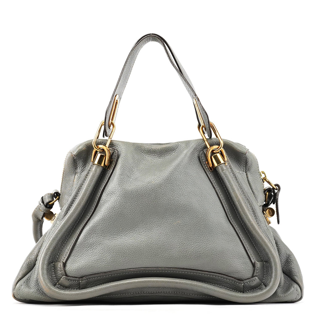 Grey Leather Paraty 2-Way Bag