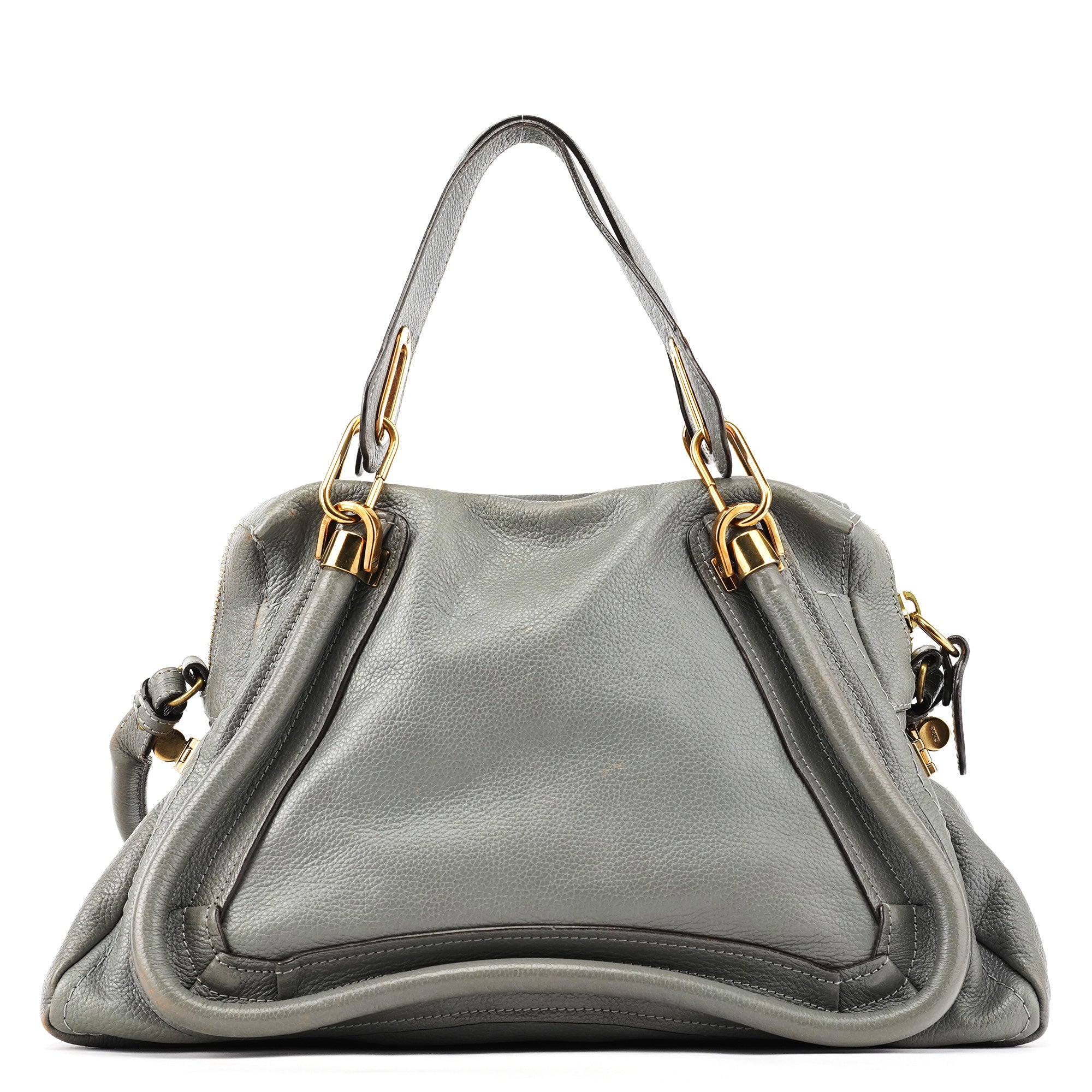 Grey Leather Paraty 2-Way Bag
