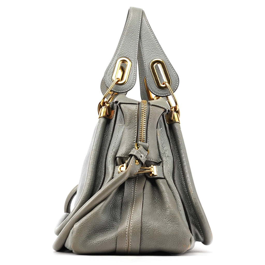 Grey Leather Paraty 2-Way Bag