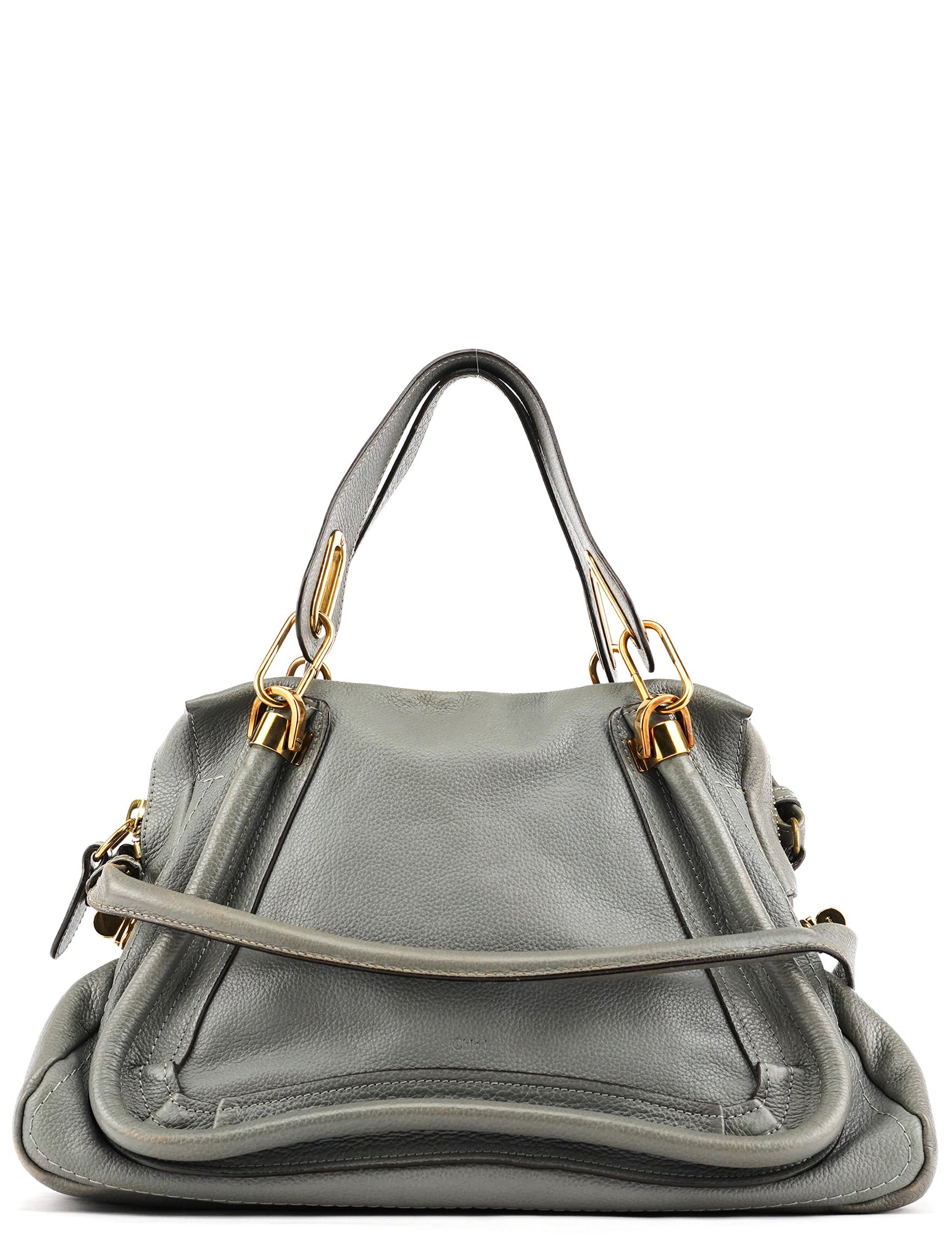 Grey Leather Paraty 2-Way Bag