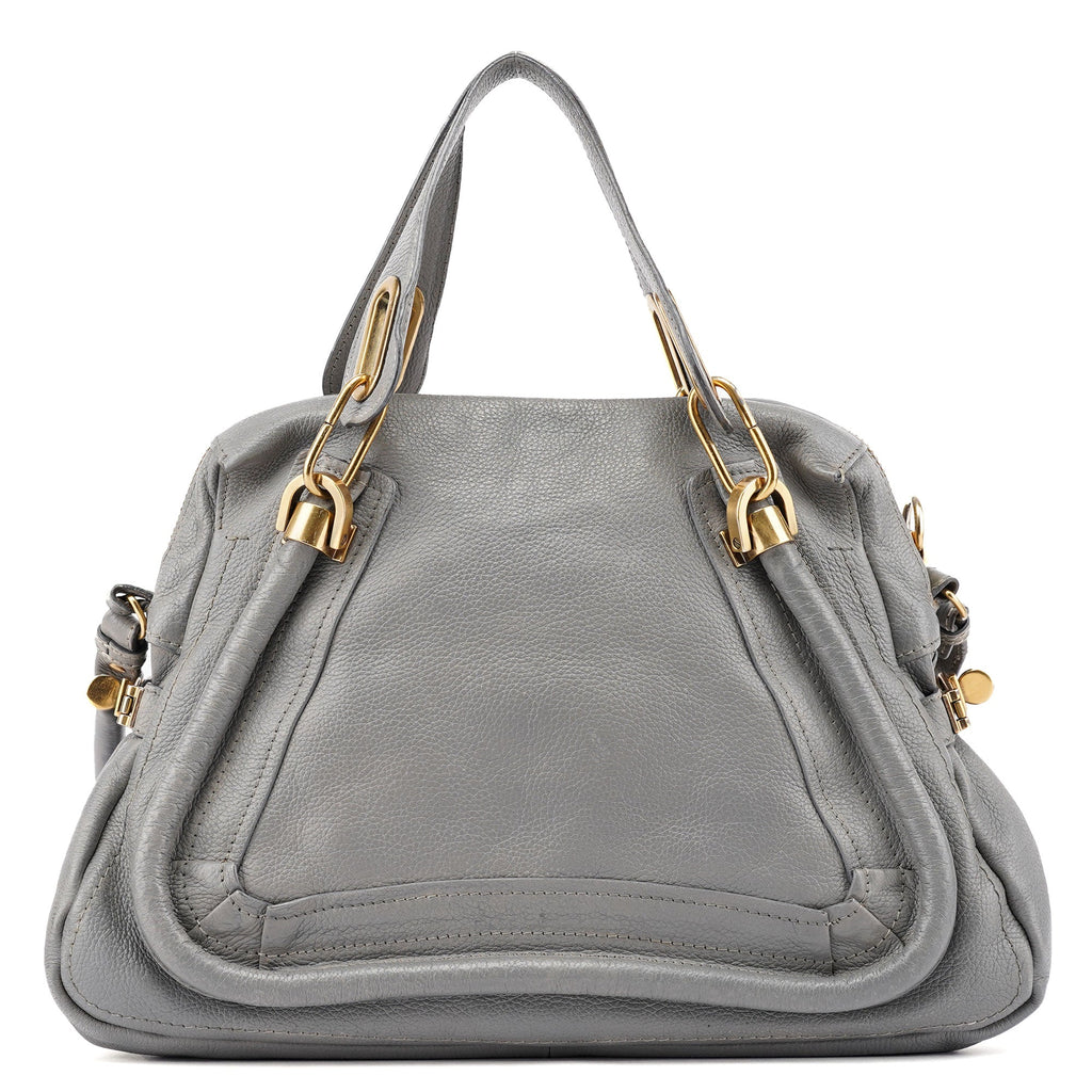 Grey Leather Paraty 2-Way Shoulder Bag