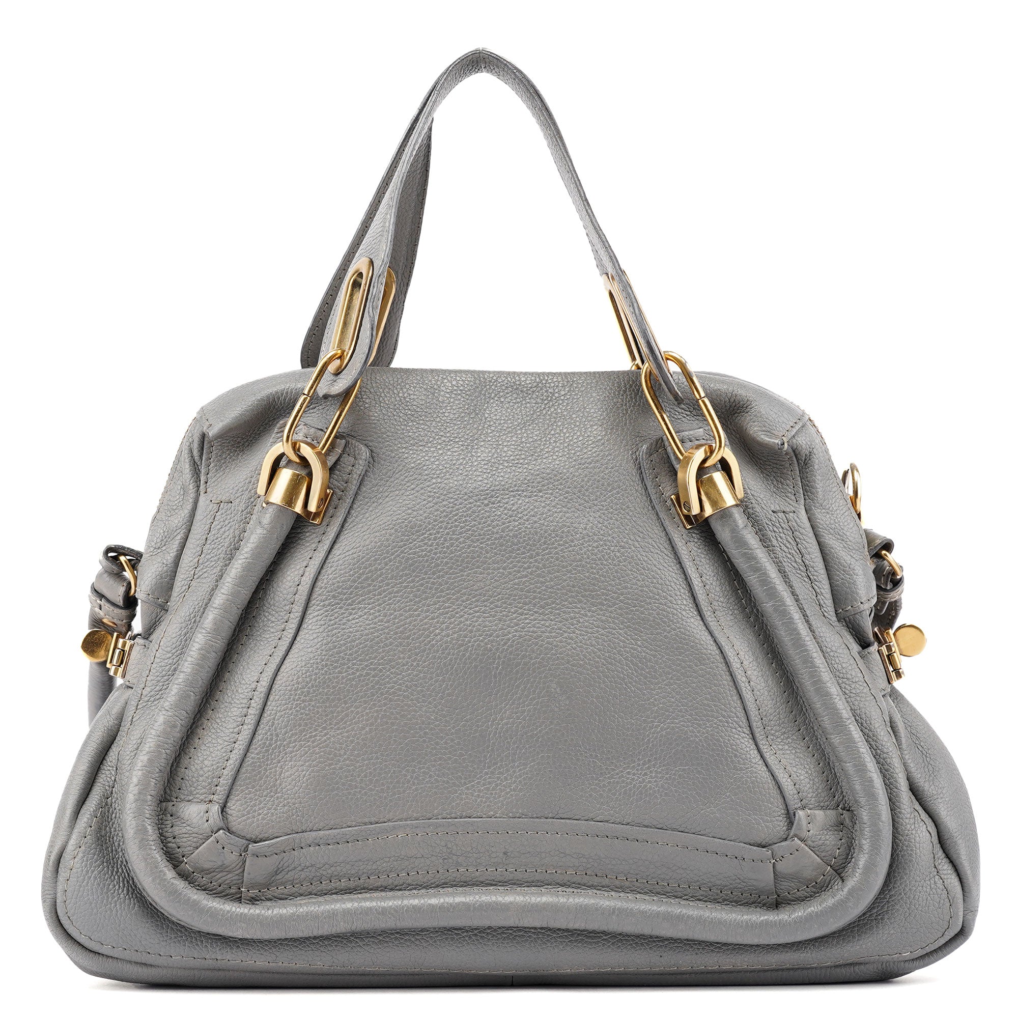 Grey Leather Paraty 2-Way Shoulder Bag
