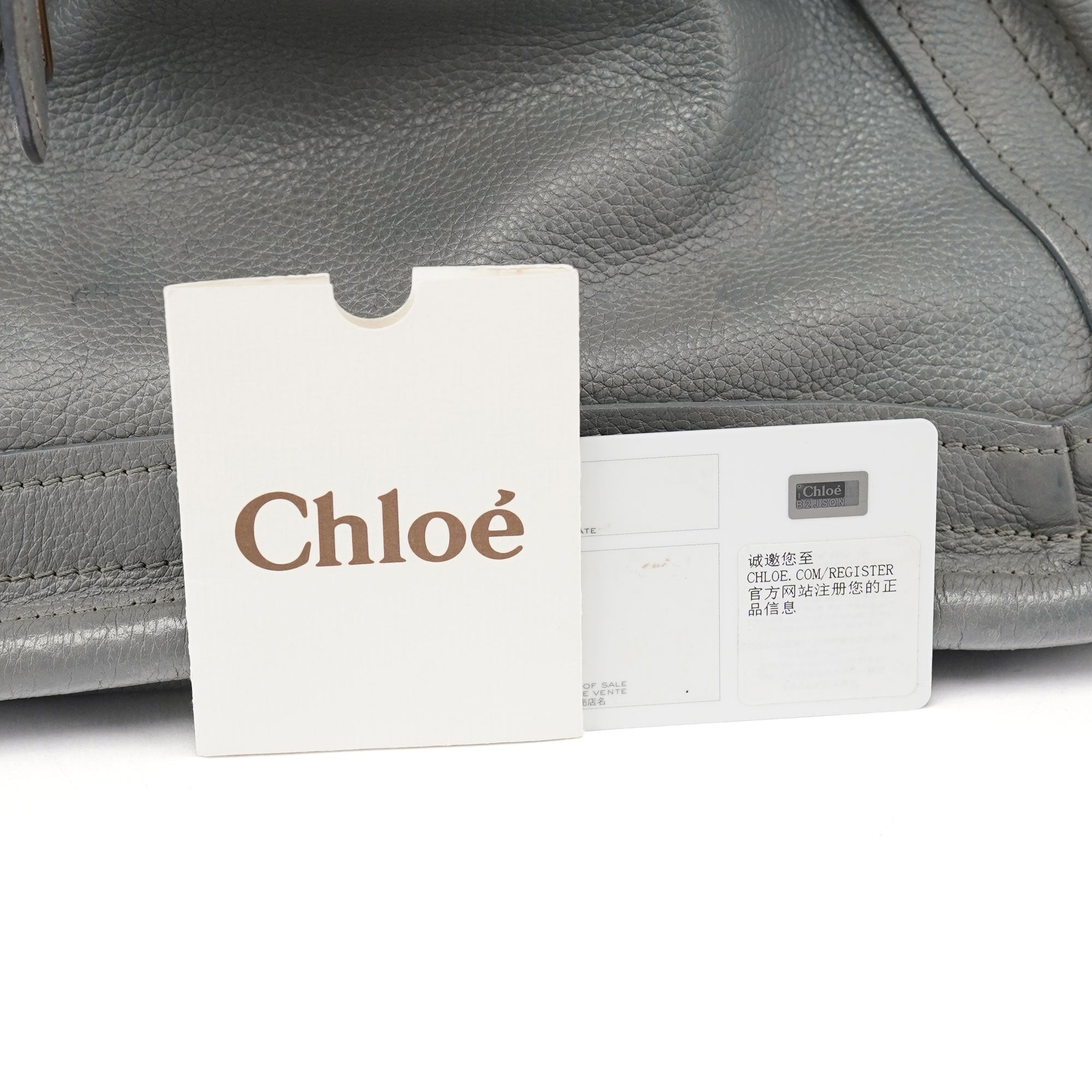 Grey Leather Paraty 2-Way Shoulder Bag
