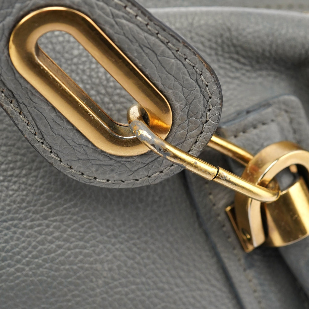 Grey Leather Paraty 2-Way Shoulder Bag