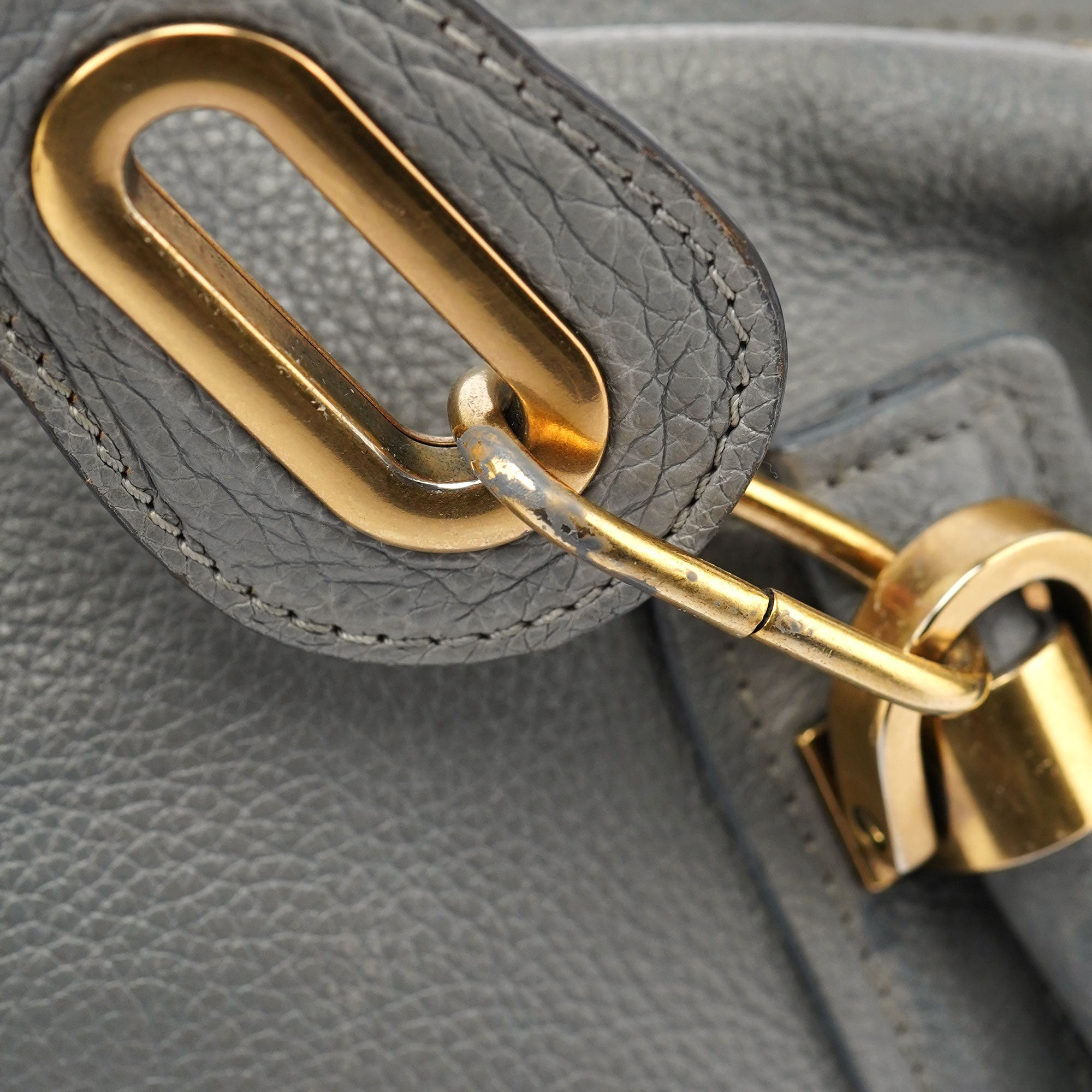 Grey Leather Paraty 2-Way Shoulder Bag