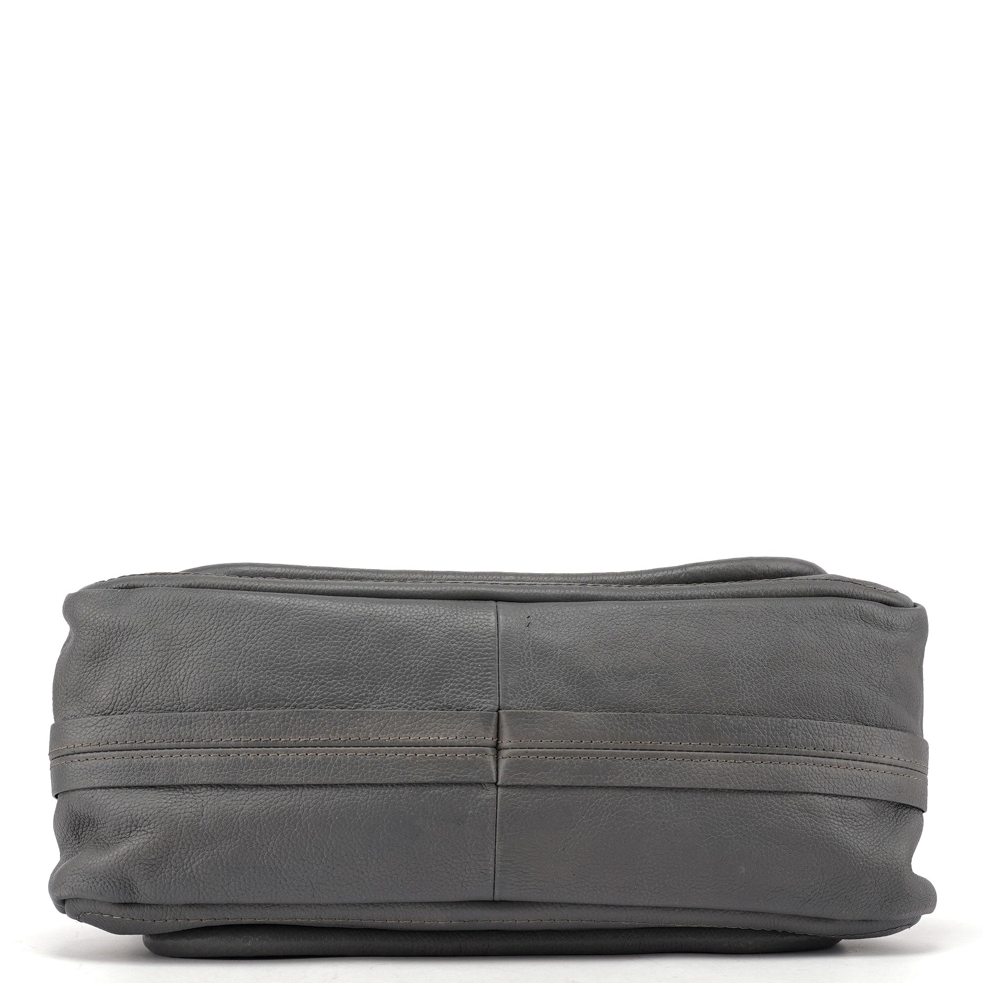 Grey Leather Paraty 2-Way Shoulder Bag