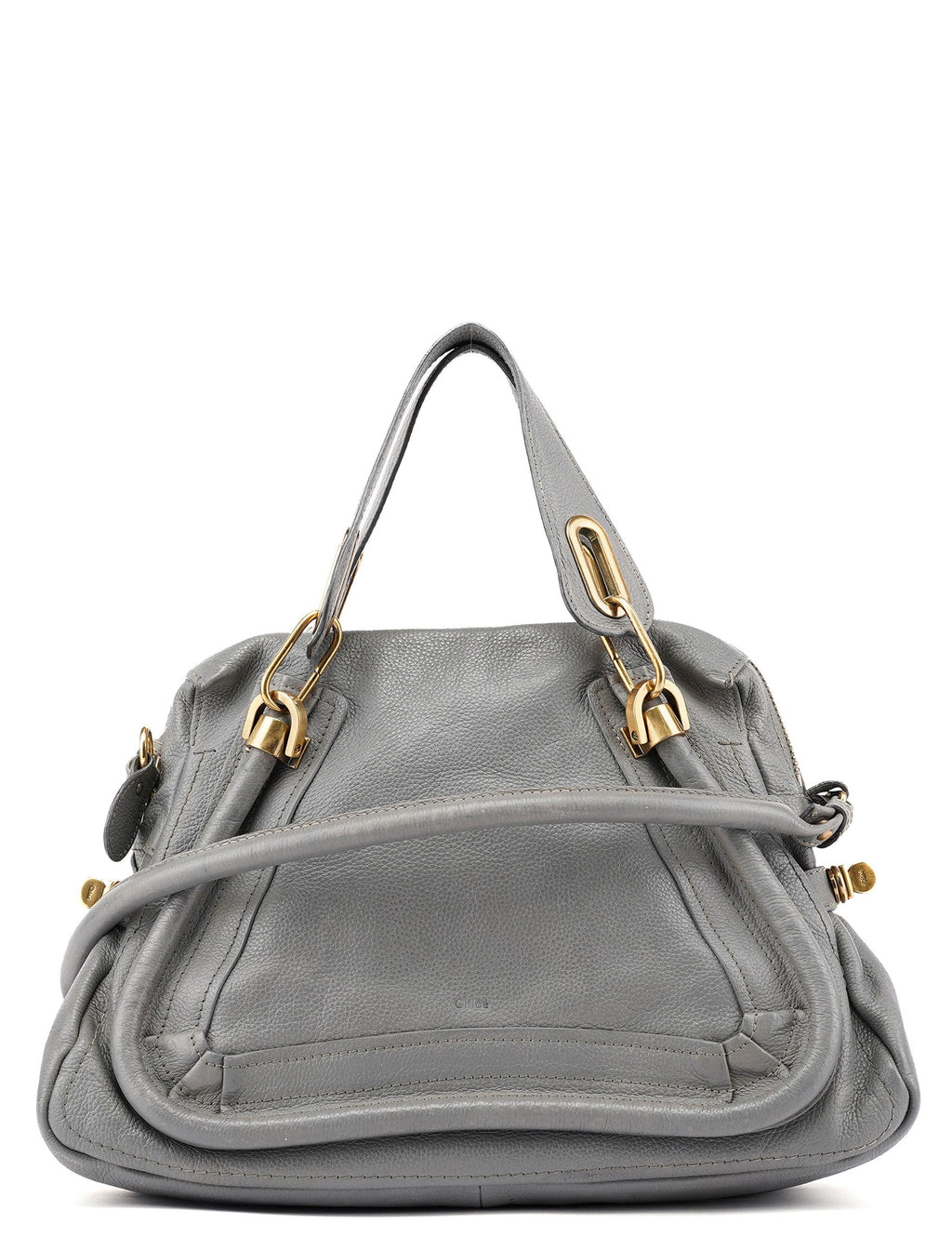 Grey Leather Paraty 2-Way Shoulder Bag