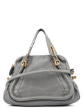 Grey Leather Paraty 2-Way Shoulder Bag