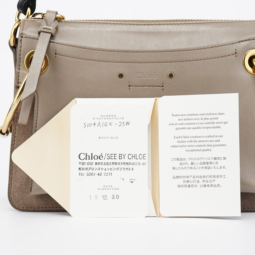 Grey Leather Suede Roy 2-Way Bag
