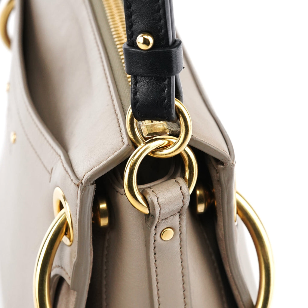 Grey Leather Suede Roy 2-Way Bag