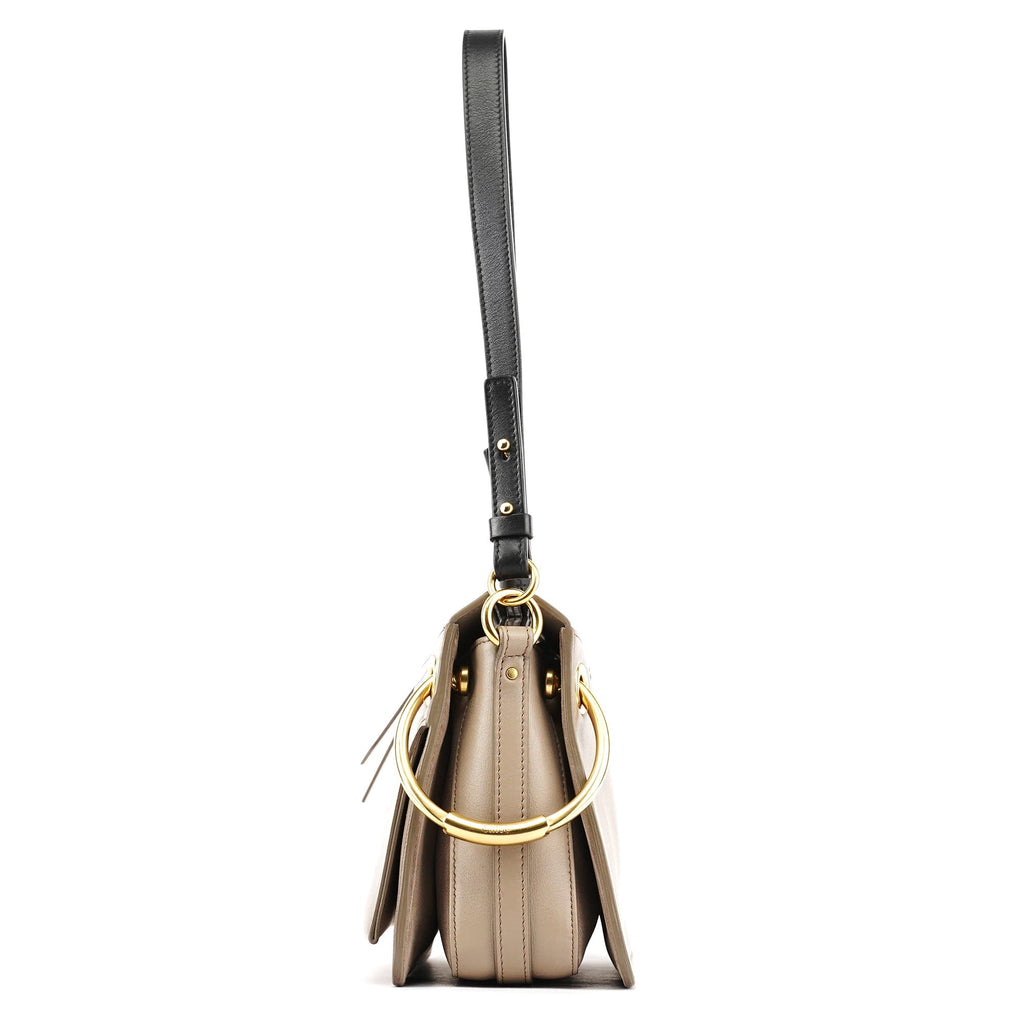 Grey Leather Suede Roy 2-Way Bag