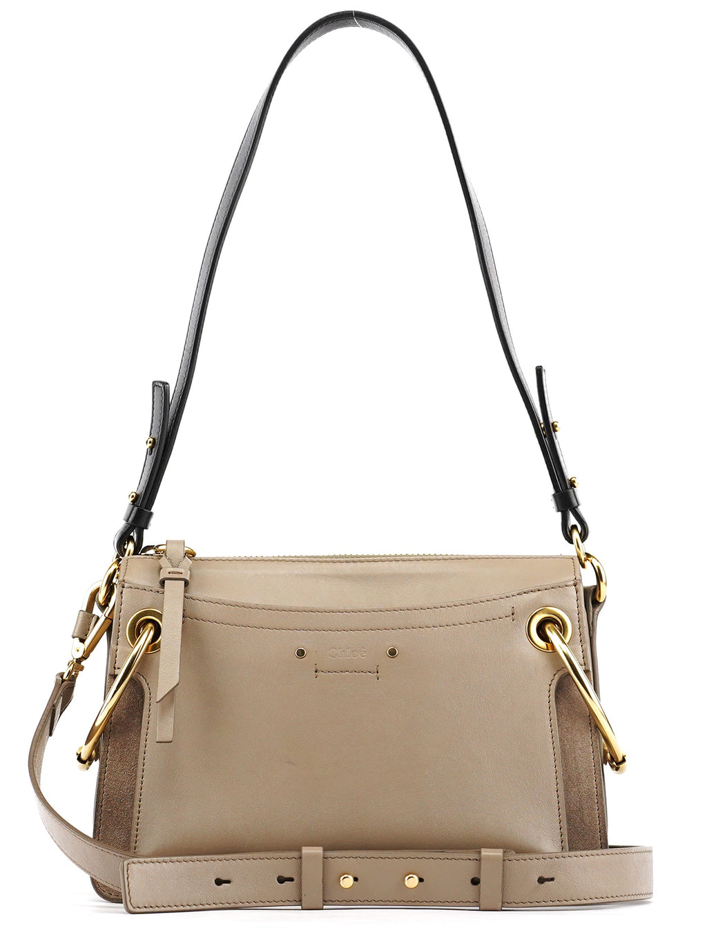 Grey Leather Suede Roy 2-Way Bag