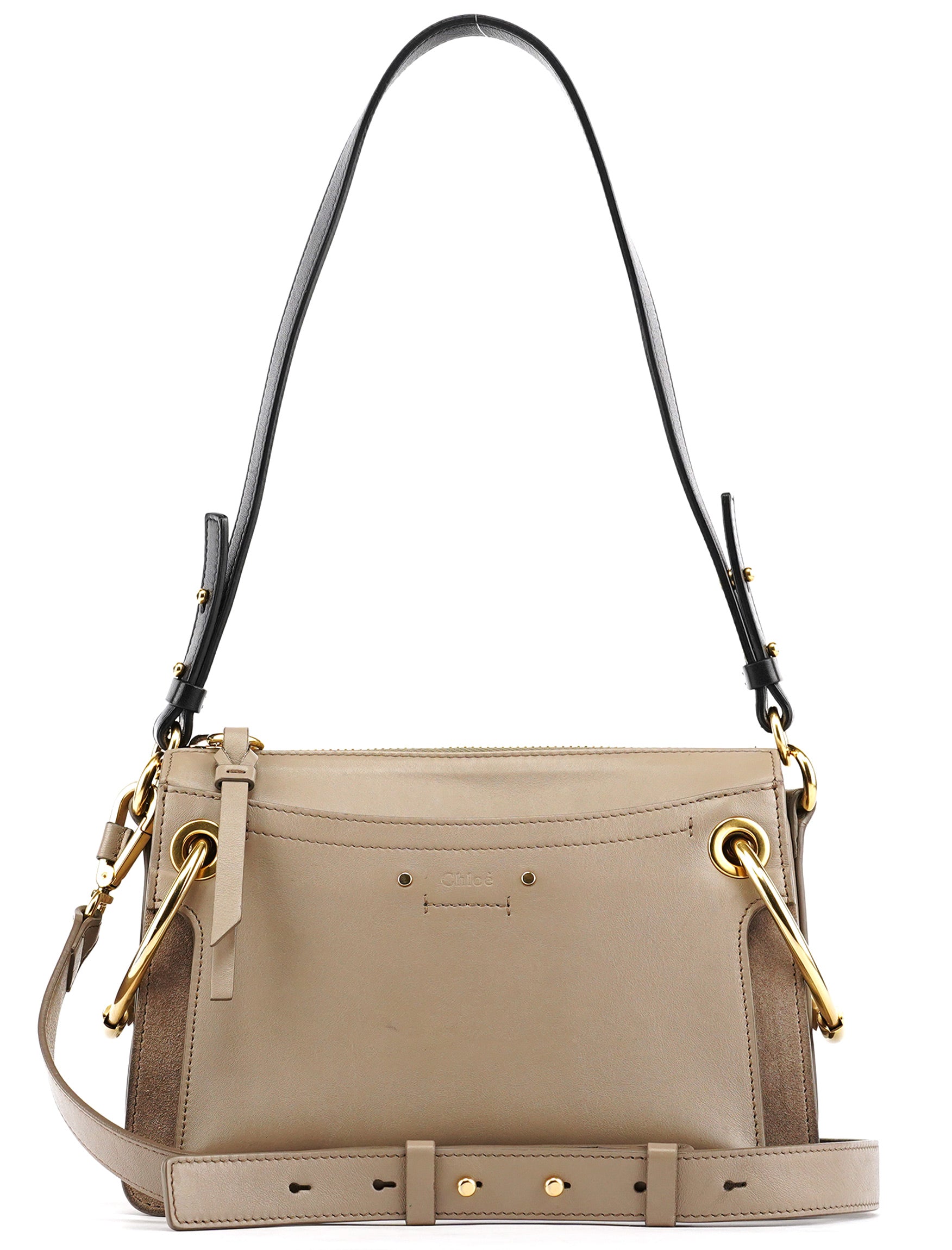 Grey Leather Suede Roy 2-Way Bag