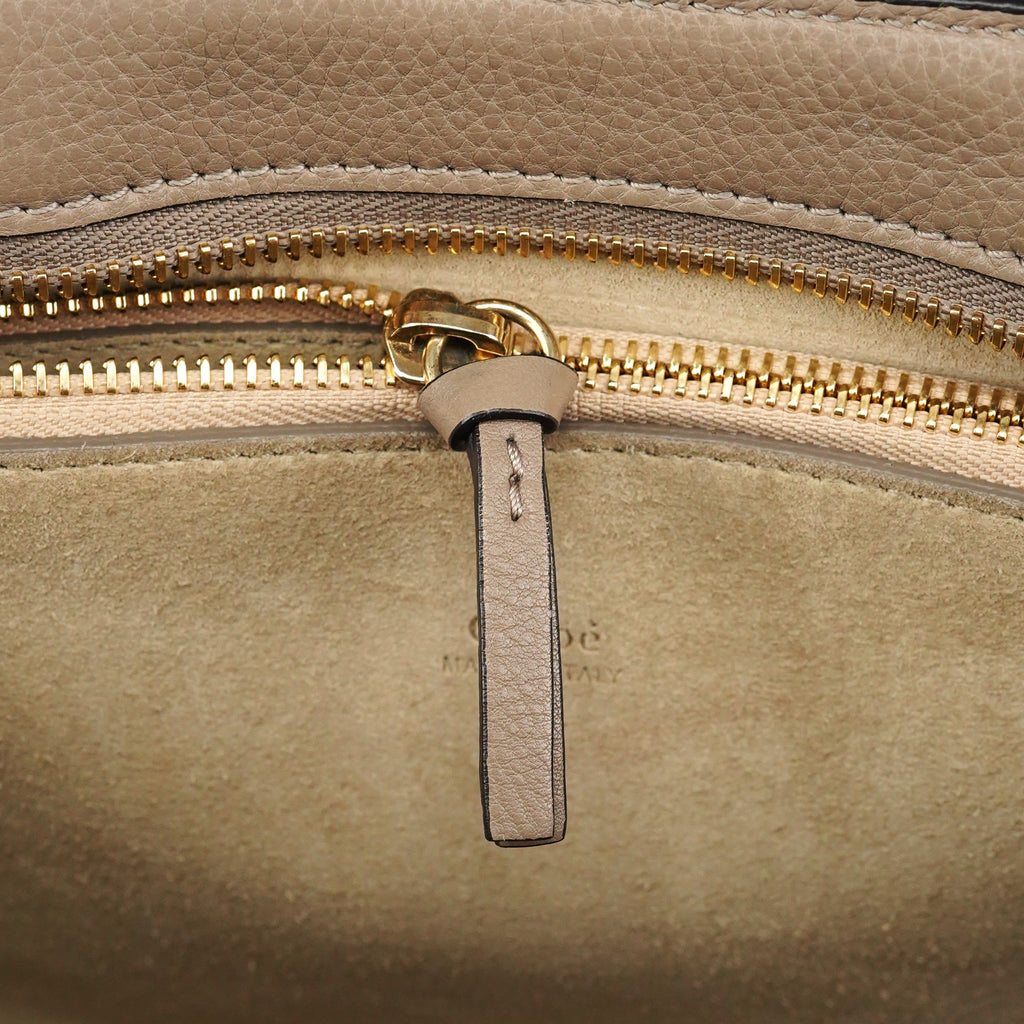 Grey Suede Leather Pixie 2-Way Bag