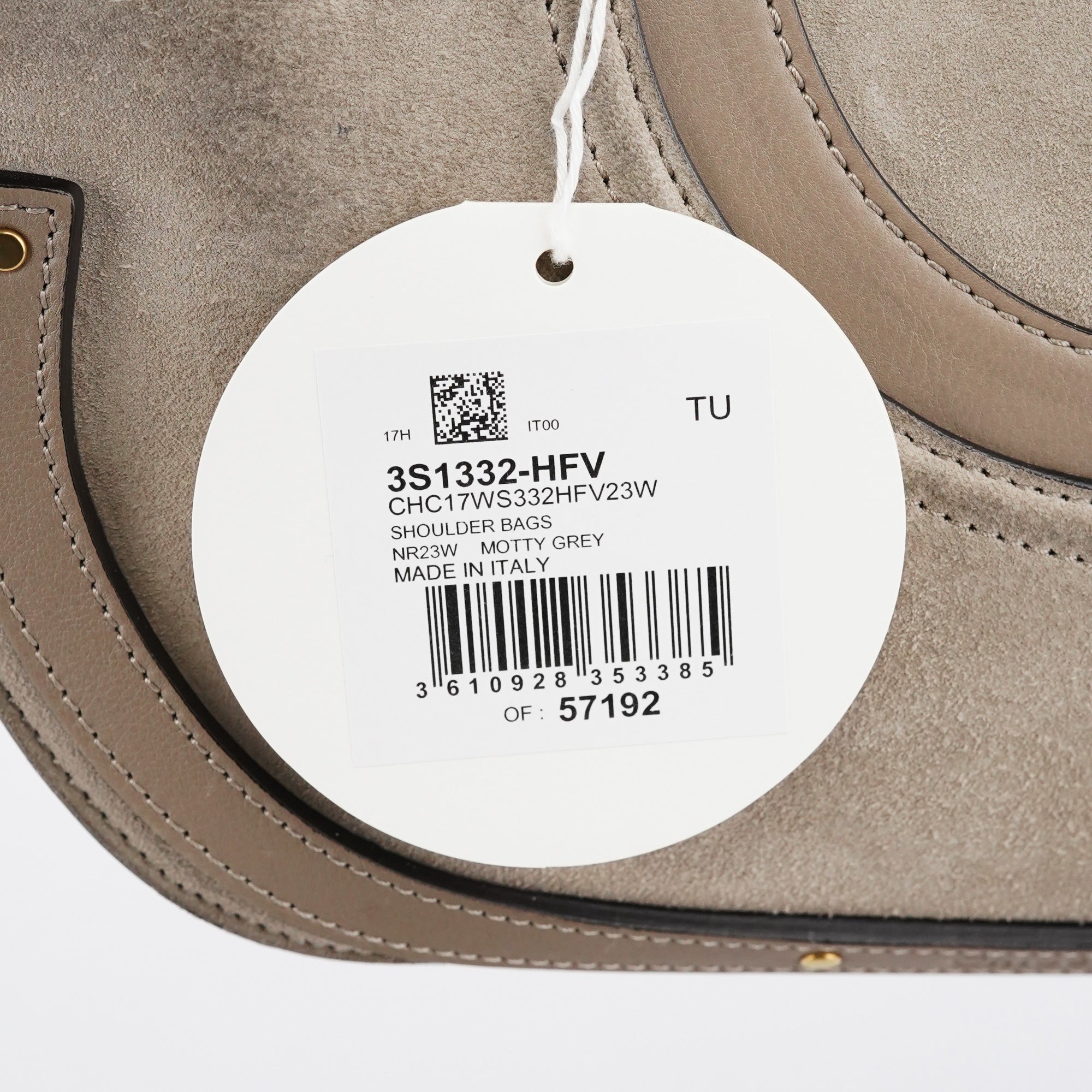 Grey Suede Leather Pixie 2-Way Bag