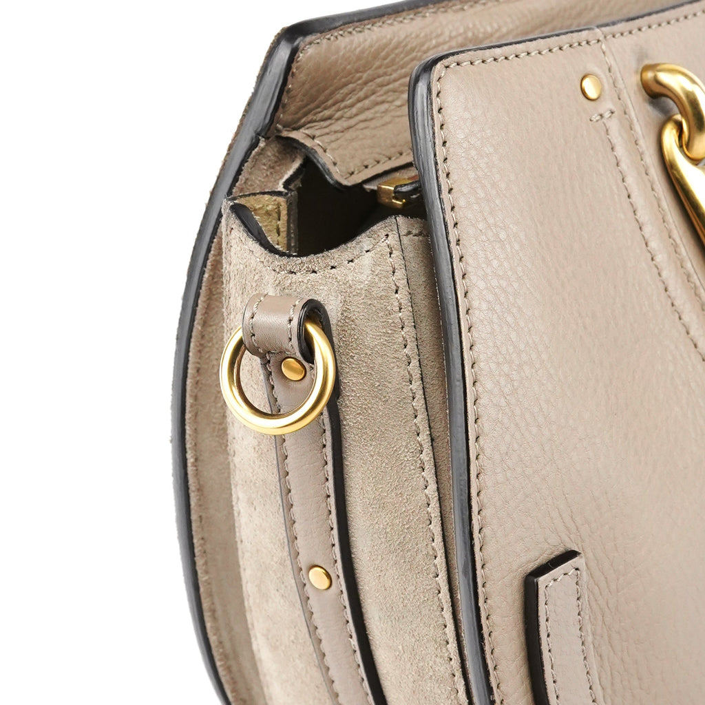 Grey Suede Leather Pixie 2-Way Bag