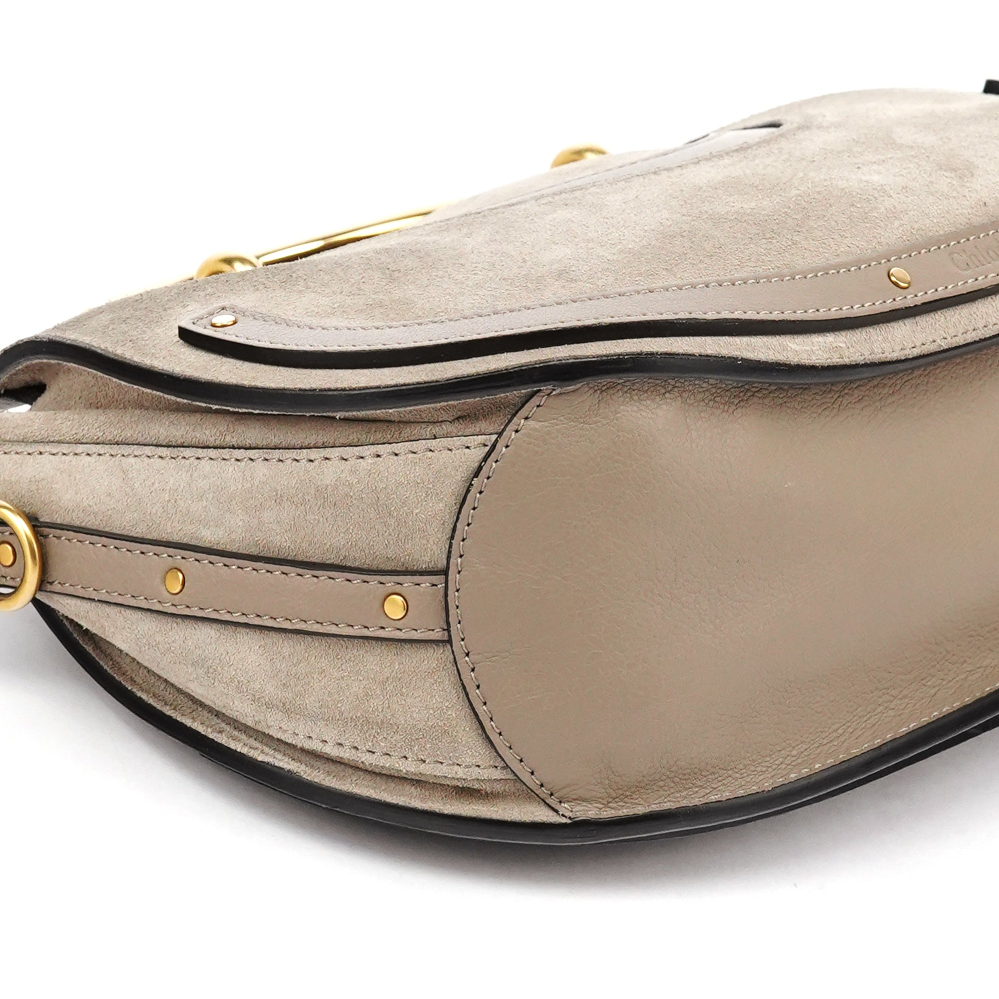 Grey Suede Leather Pixie 2-Way Bag