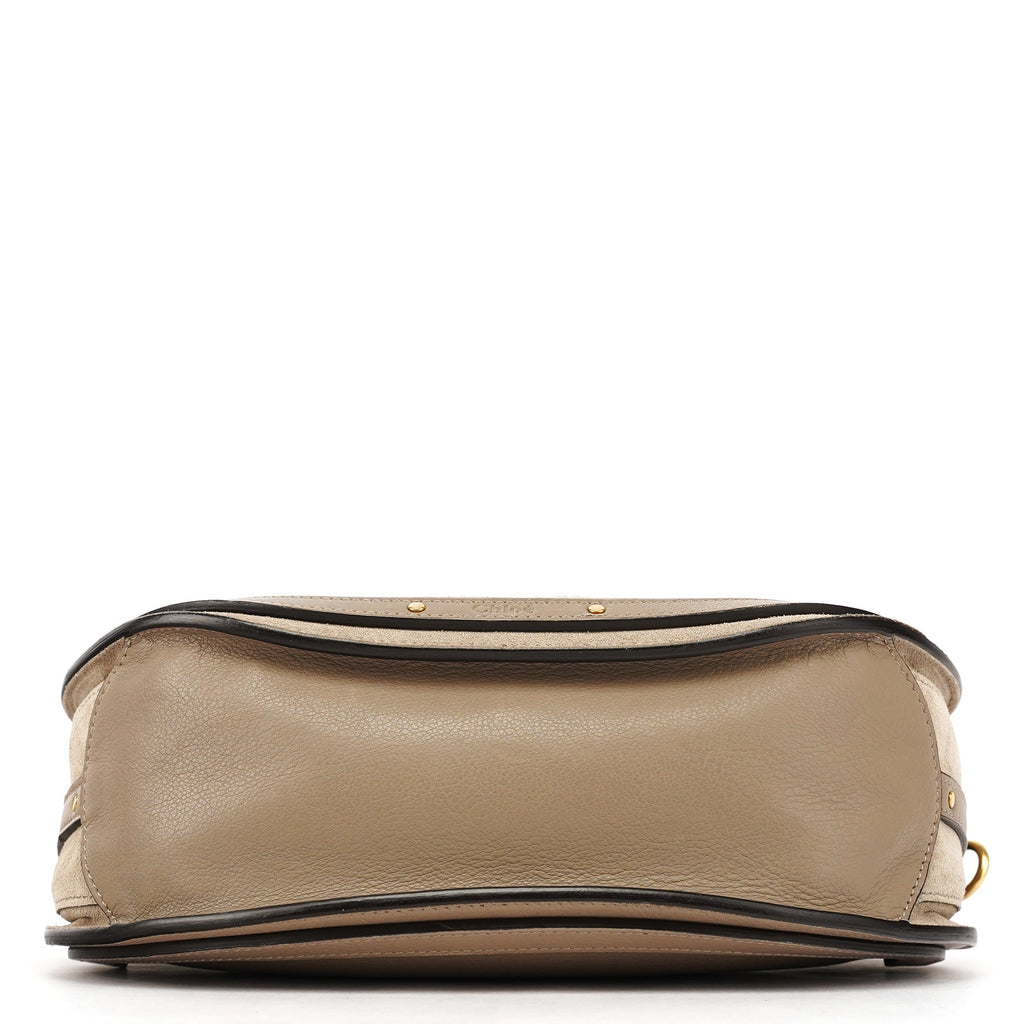 Grey Suede Leather Pixie 2-Way Bag