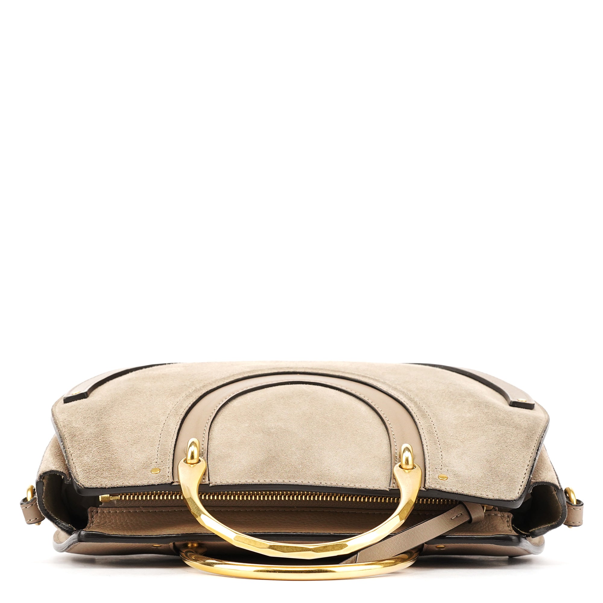 Grey Suede Leather Pixie 2-Way Bag
