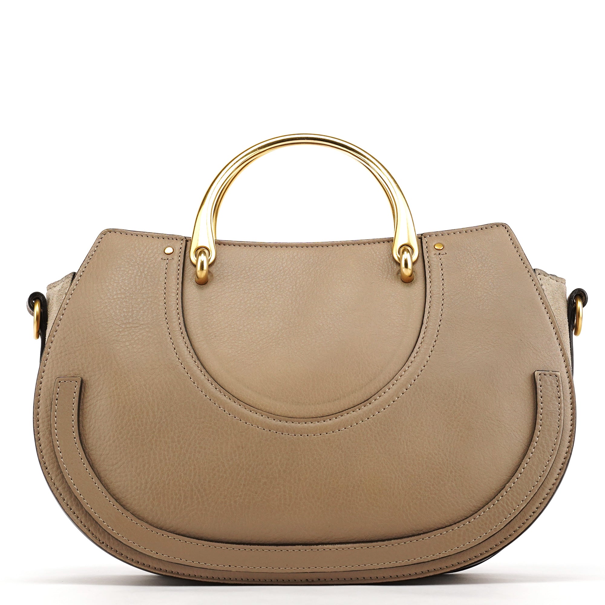 Grey Suede Leather Pixie 2-Way Bag