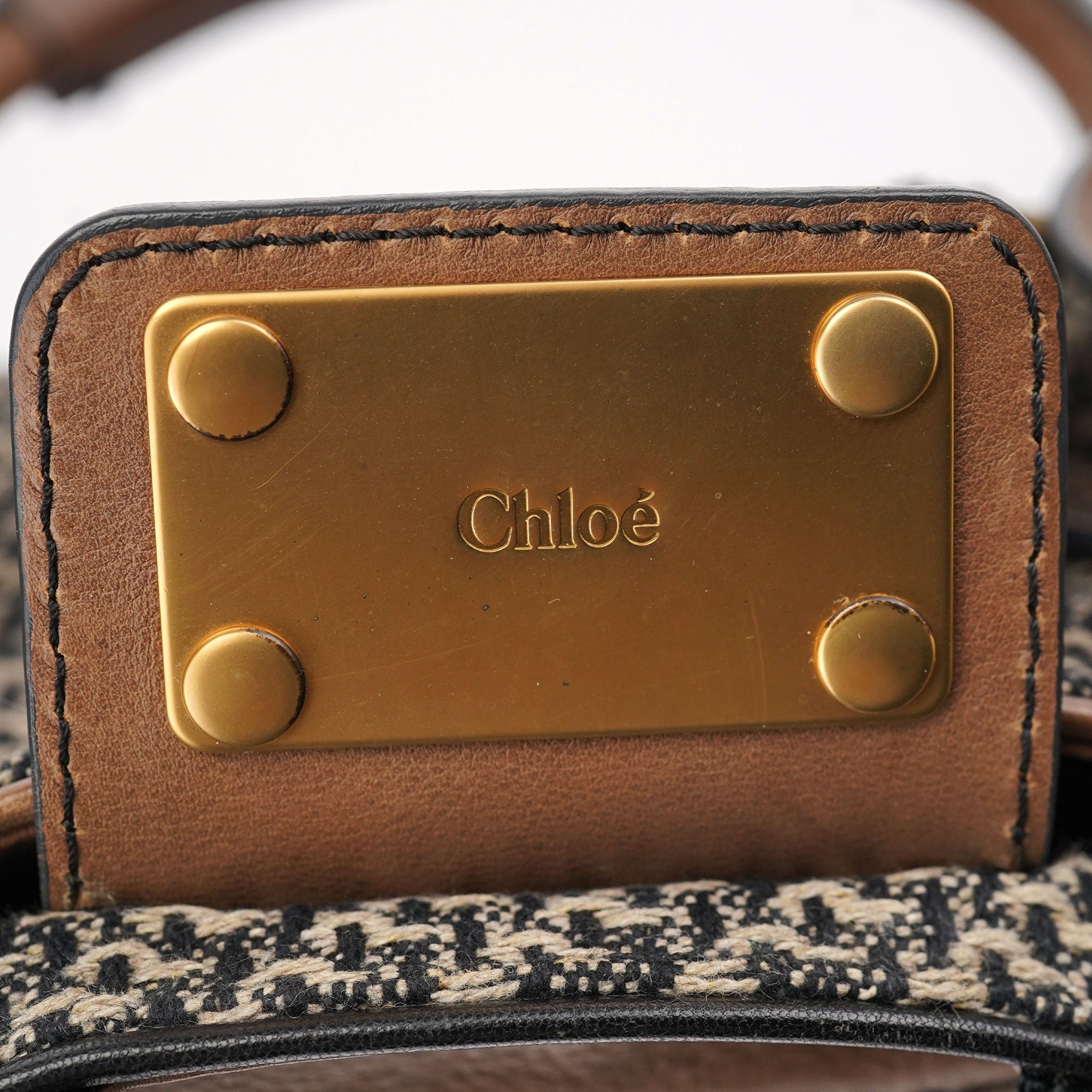Grey Tan Tweed Paddington Shoulder Bag