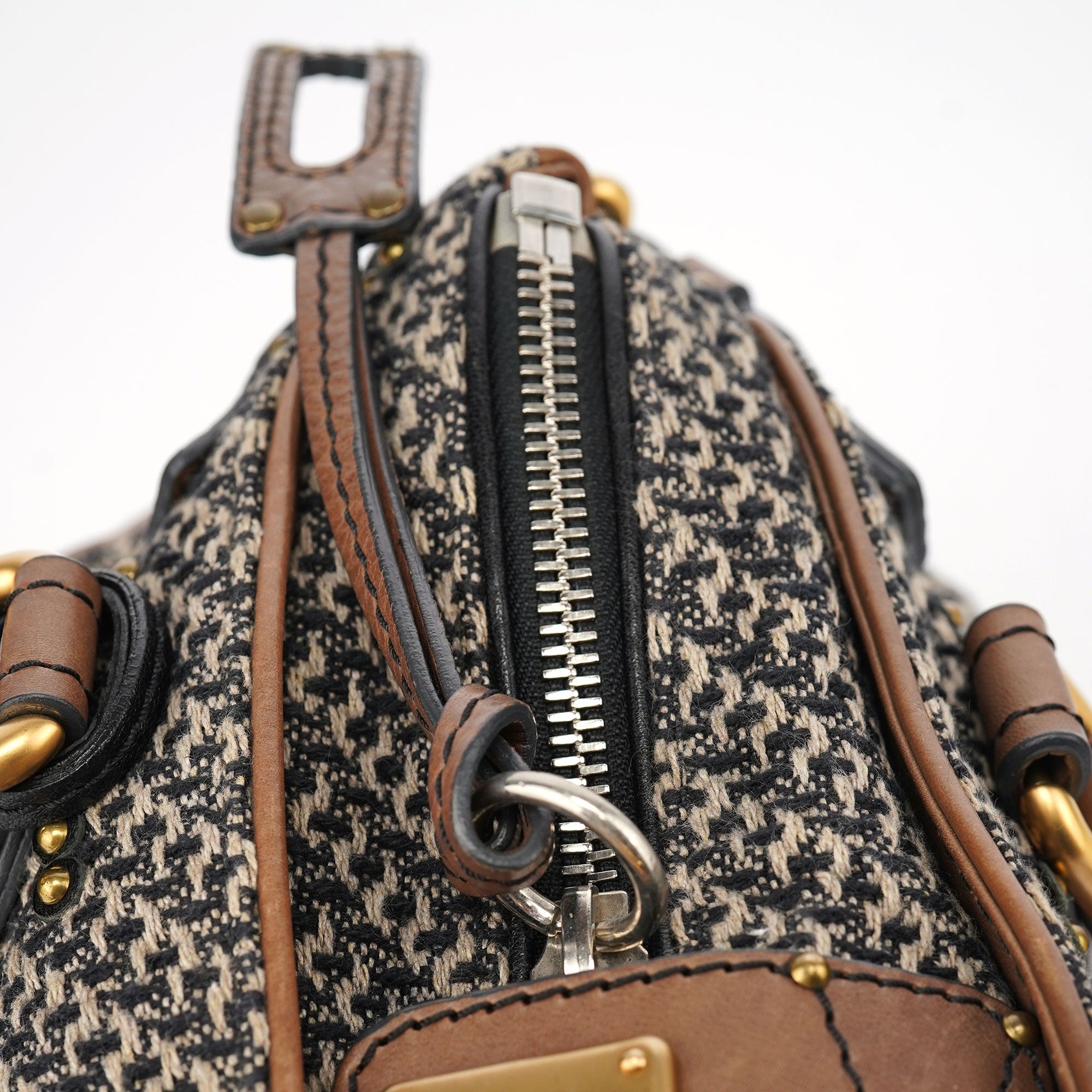 Grey Tan Tweed Paddington Shoulder Bag