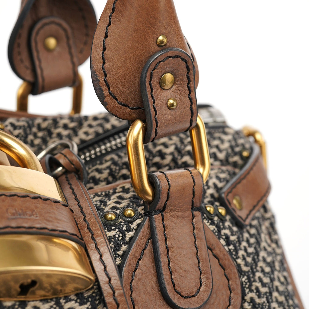 Grey Tan Tweed Paddington Shoulder Bag