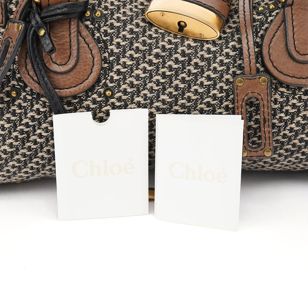 Grey Tan Tweed Paddington Shoulder Bag
