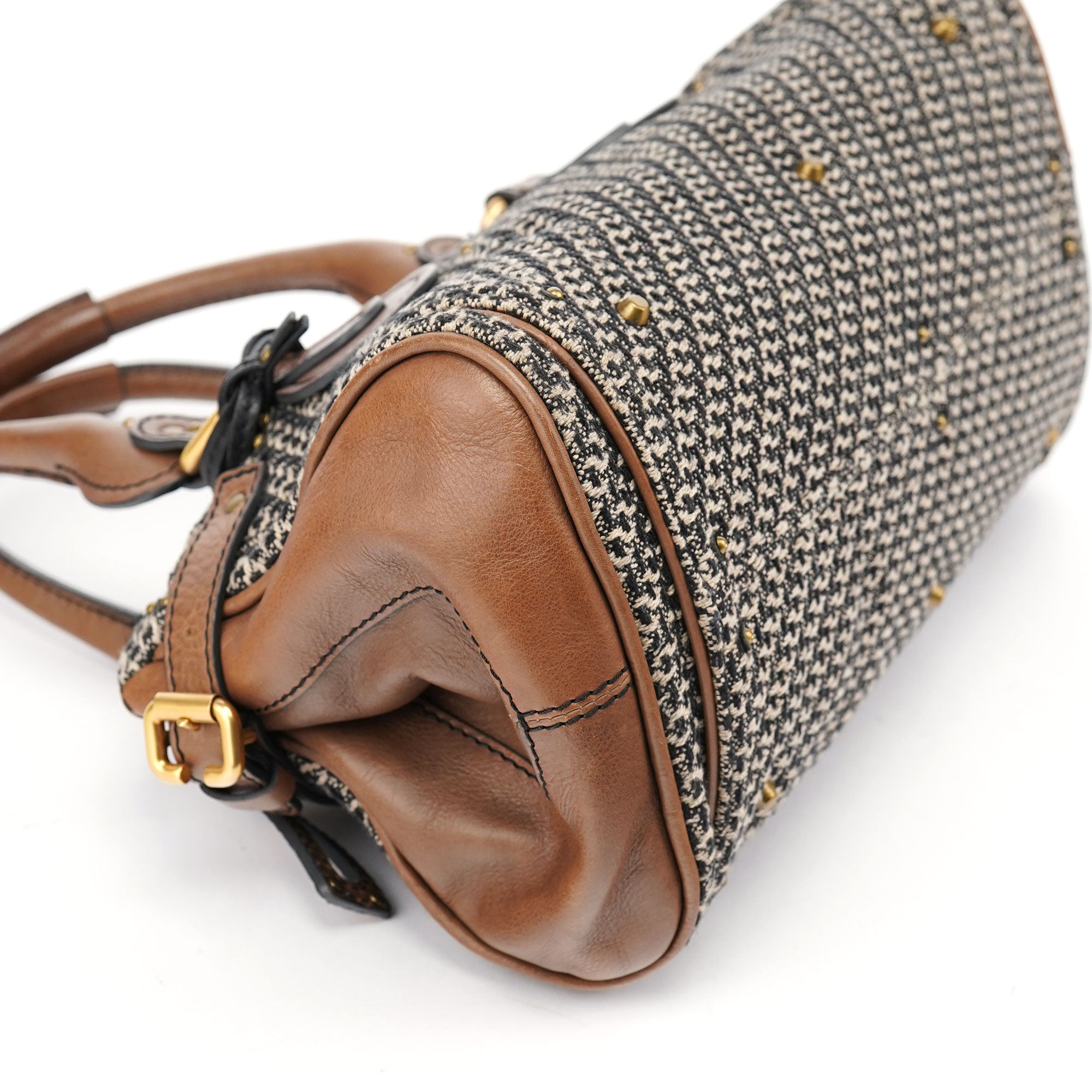 Grey Tan Tweed Paddington Shoulder Bag