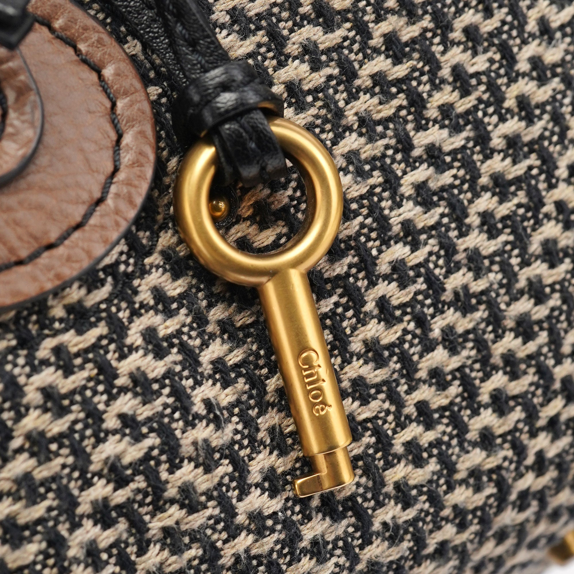 Grey Tan Tweed Paddington Shoulder Bag