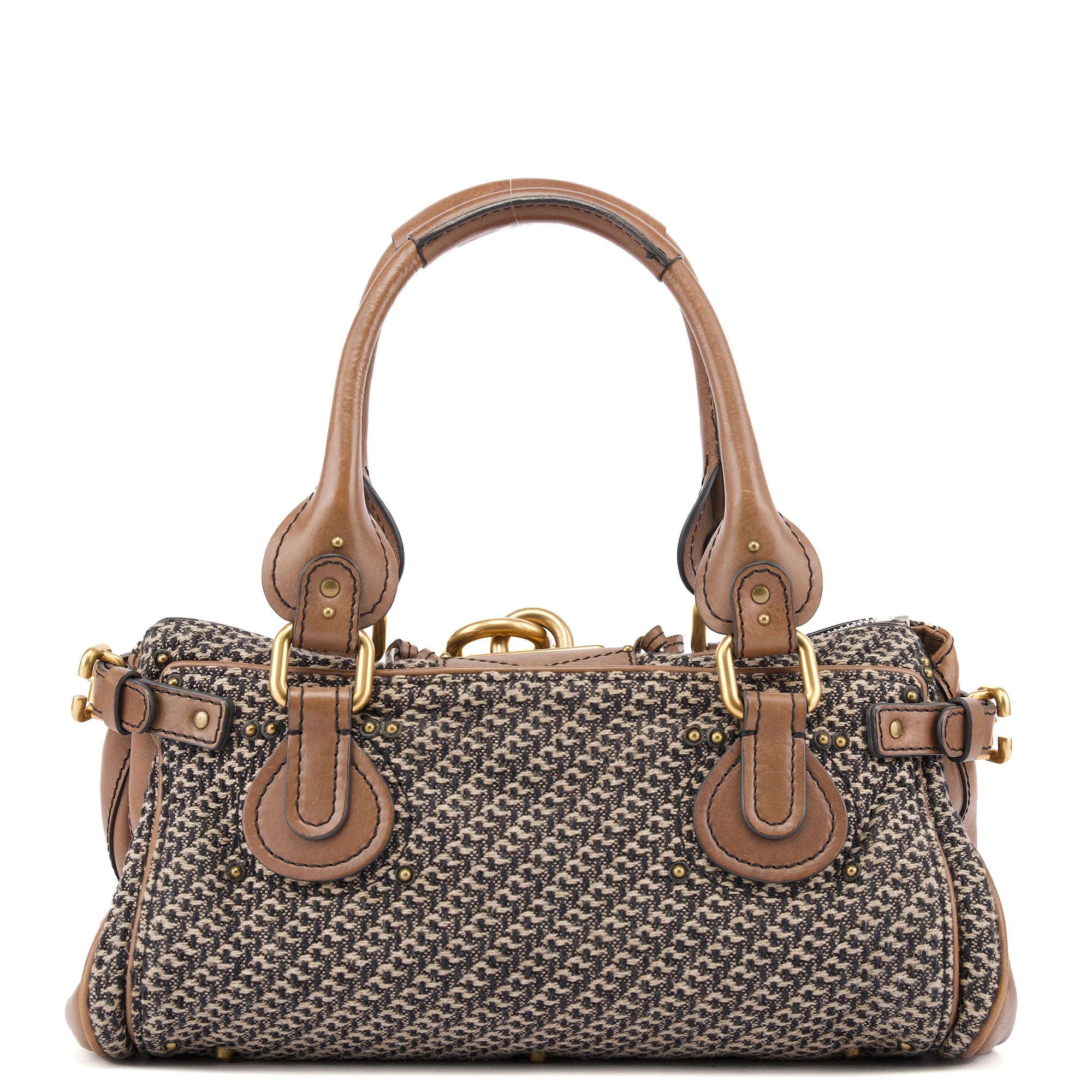 Grey Tan Tweed Paddington Shoulder Bag