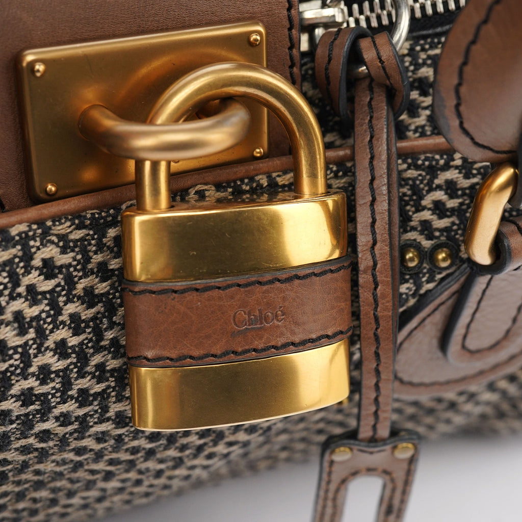 Grey Tan Tweed Paddington Shoulder Bag