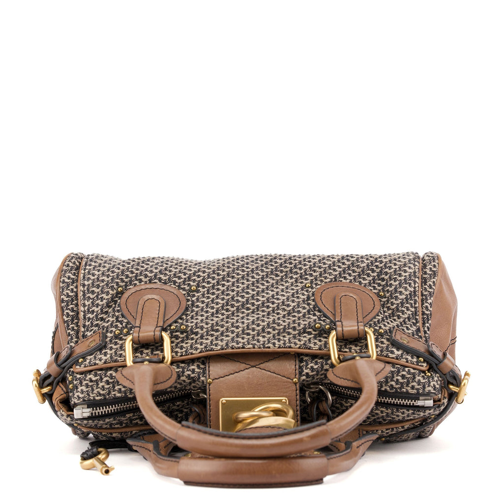 Grey Tan Tweed Paddington Shoulder Bag