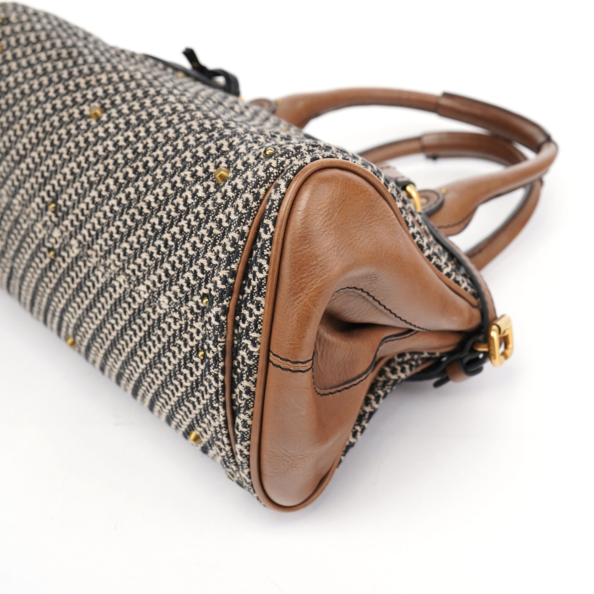 Grey Tan Tweed Paddington Shoulder Bag