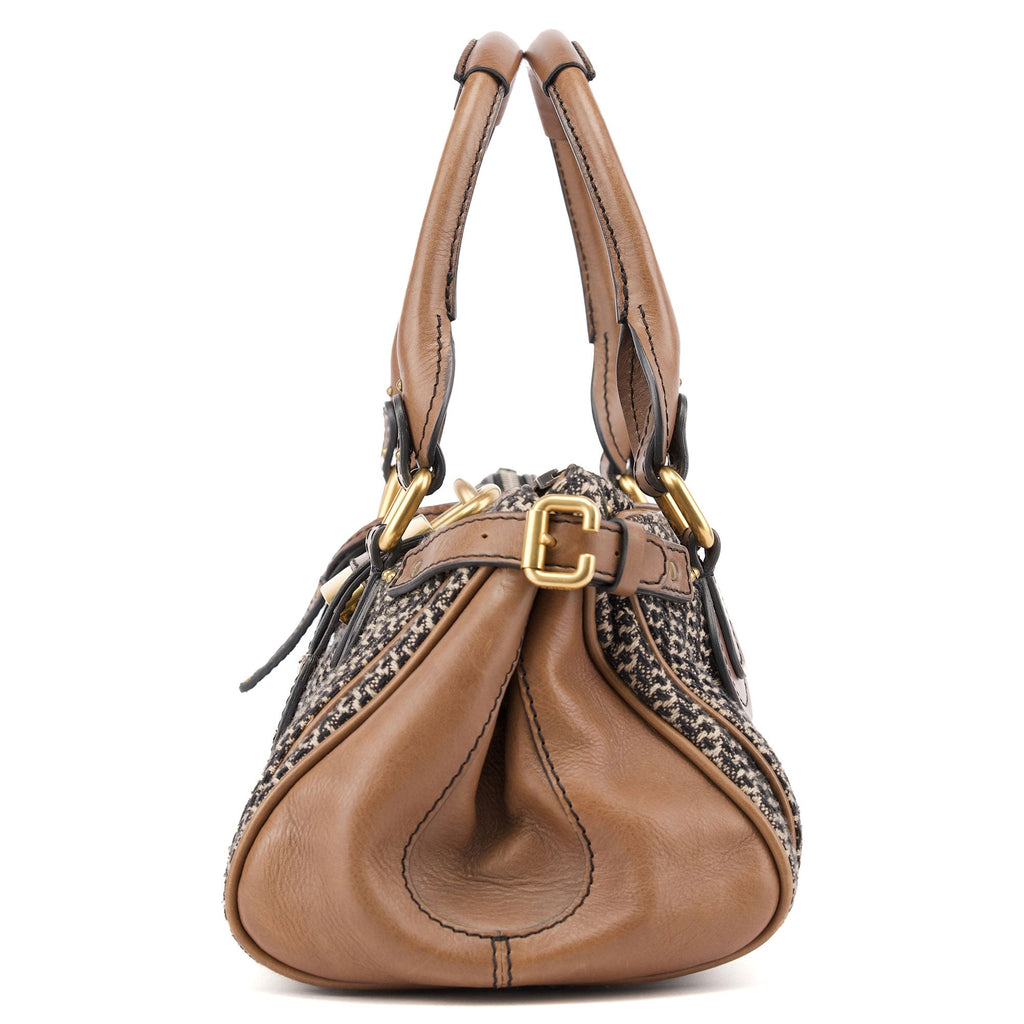 Grey Tan Tweed Paddington Shoulder Bag