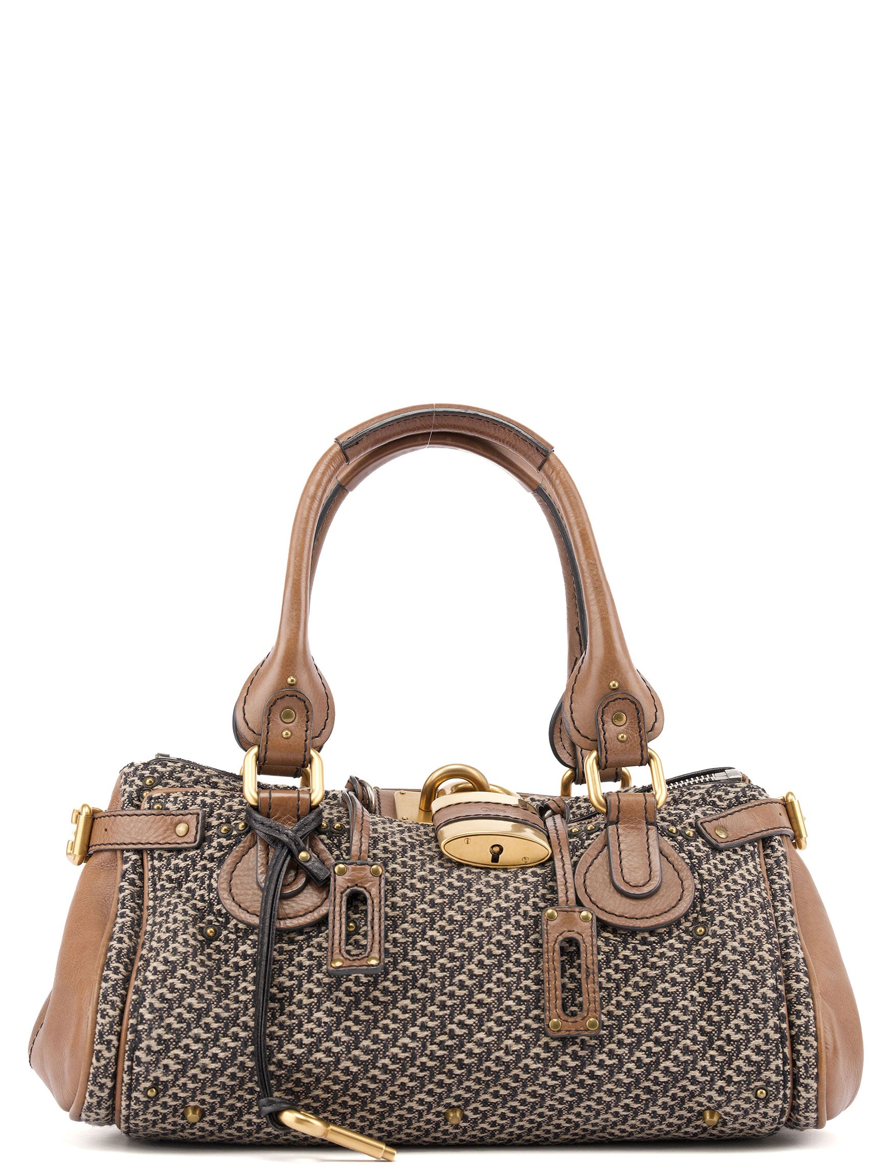 Grey Tan Tweed Paddington Shoulder Bag