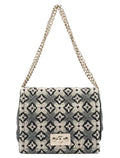Grey Wool Knit Chain Shoulder Bag