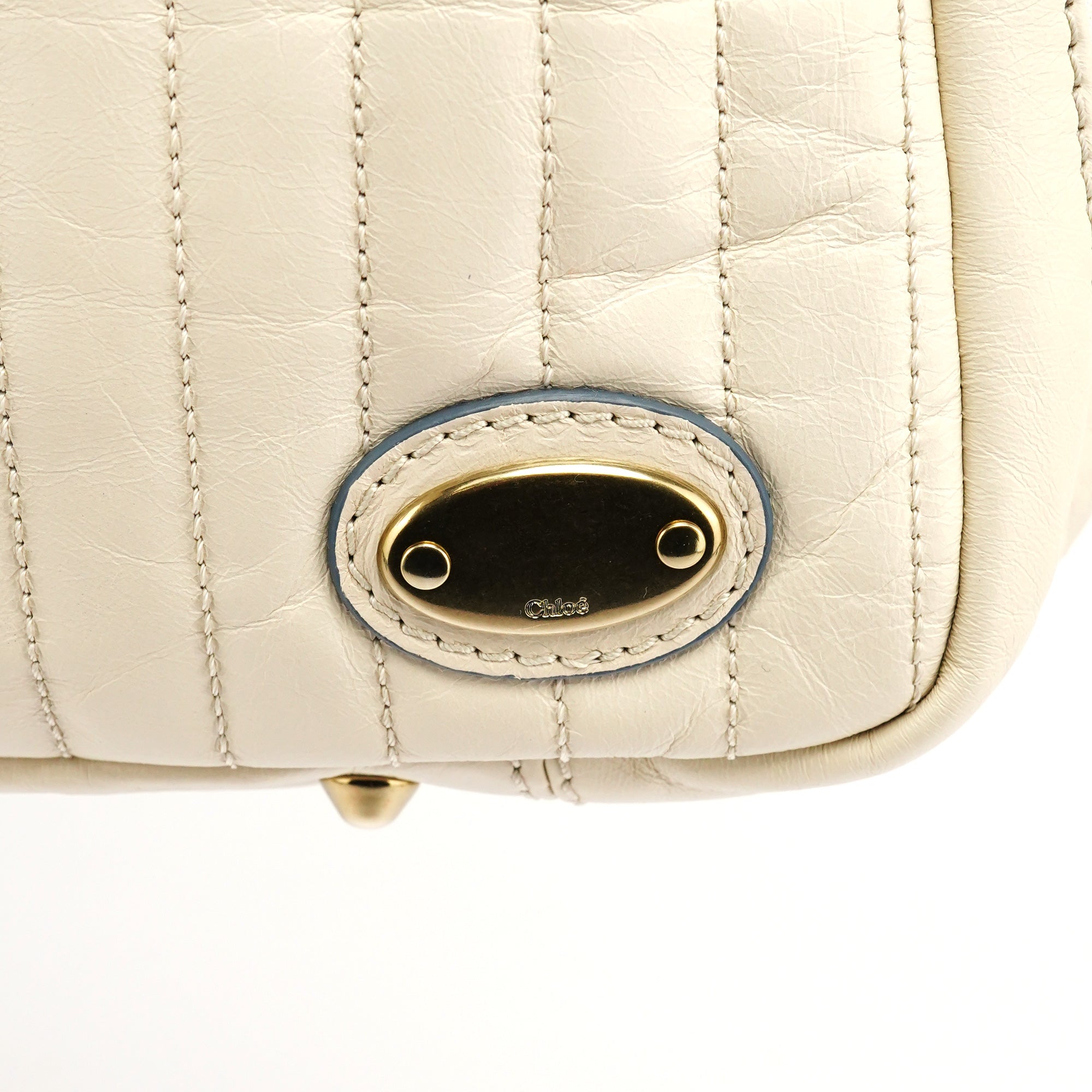 Ivory Leather Bay Tote Bag