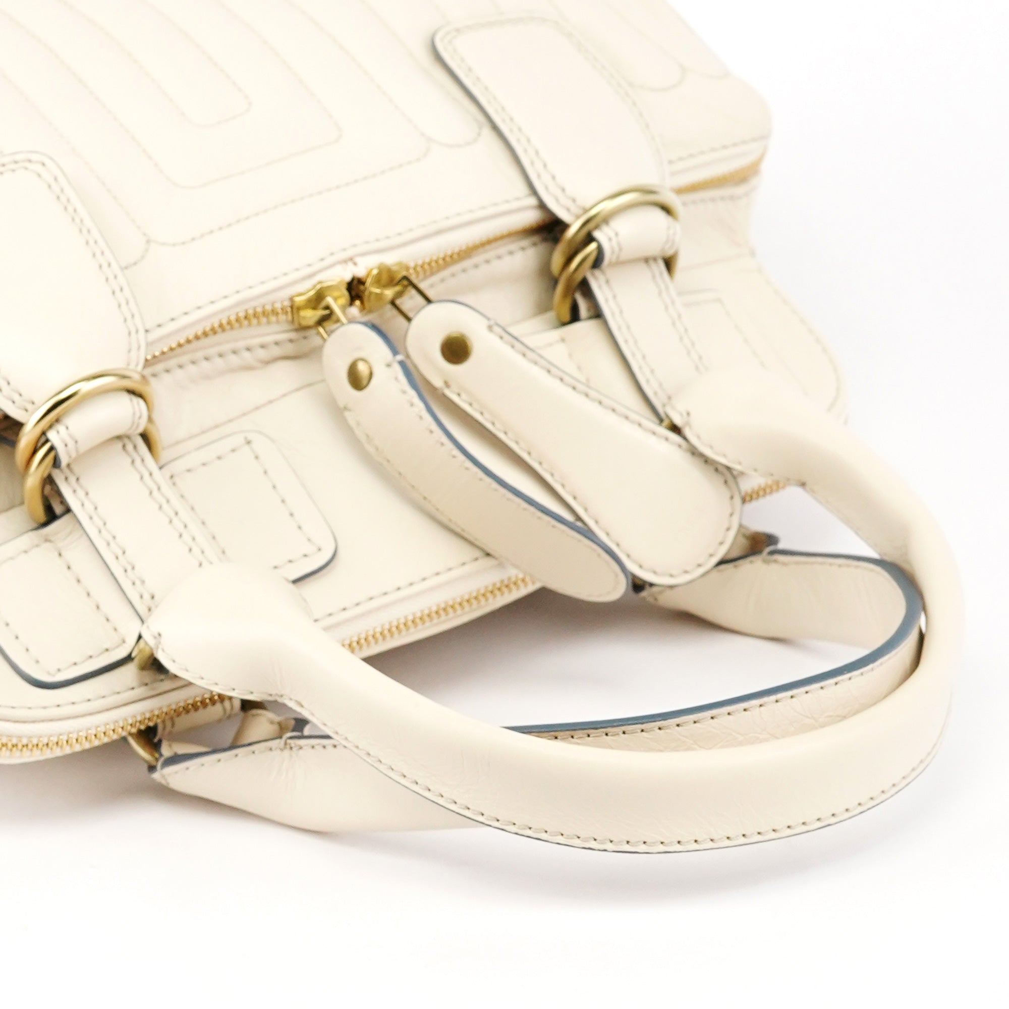 Ivory Leather Bay Tote Bag