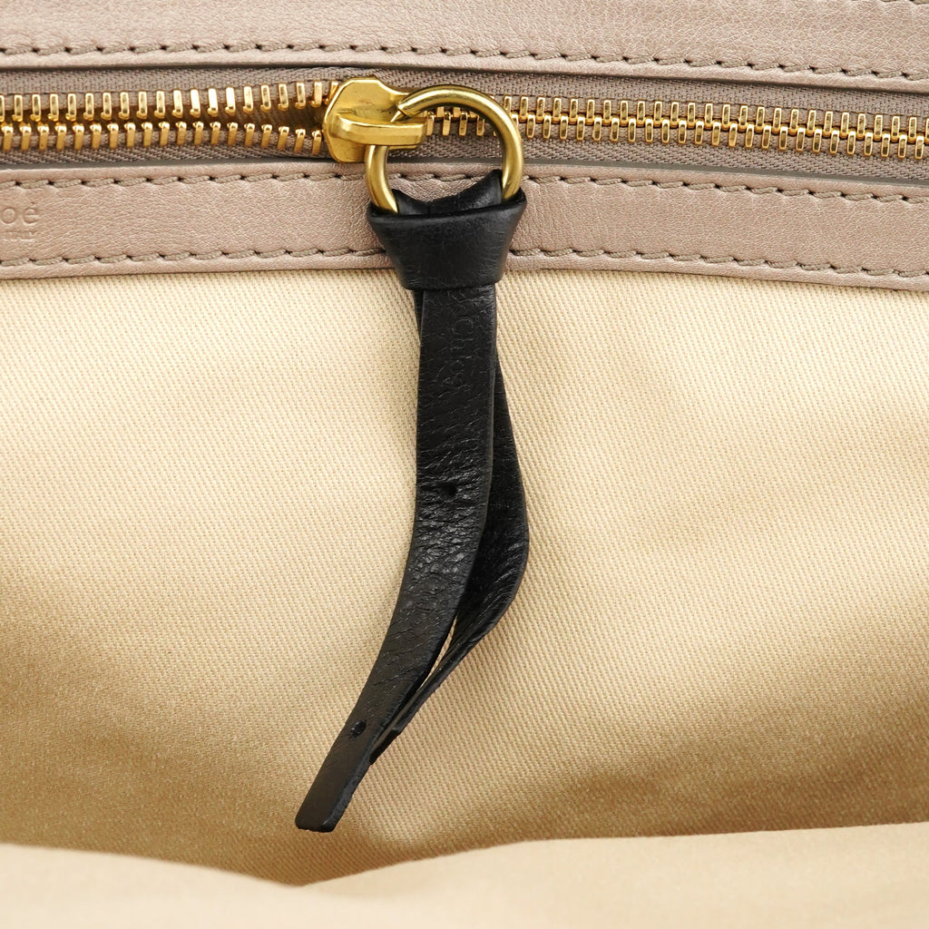 Ivory Leather Bay Tote Bag