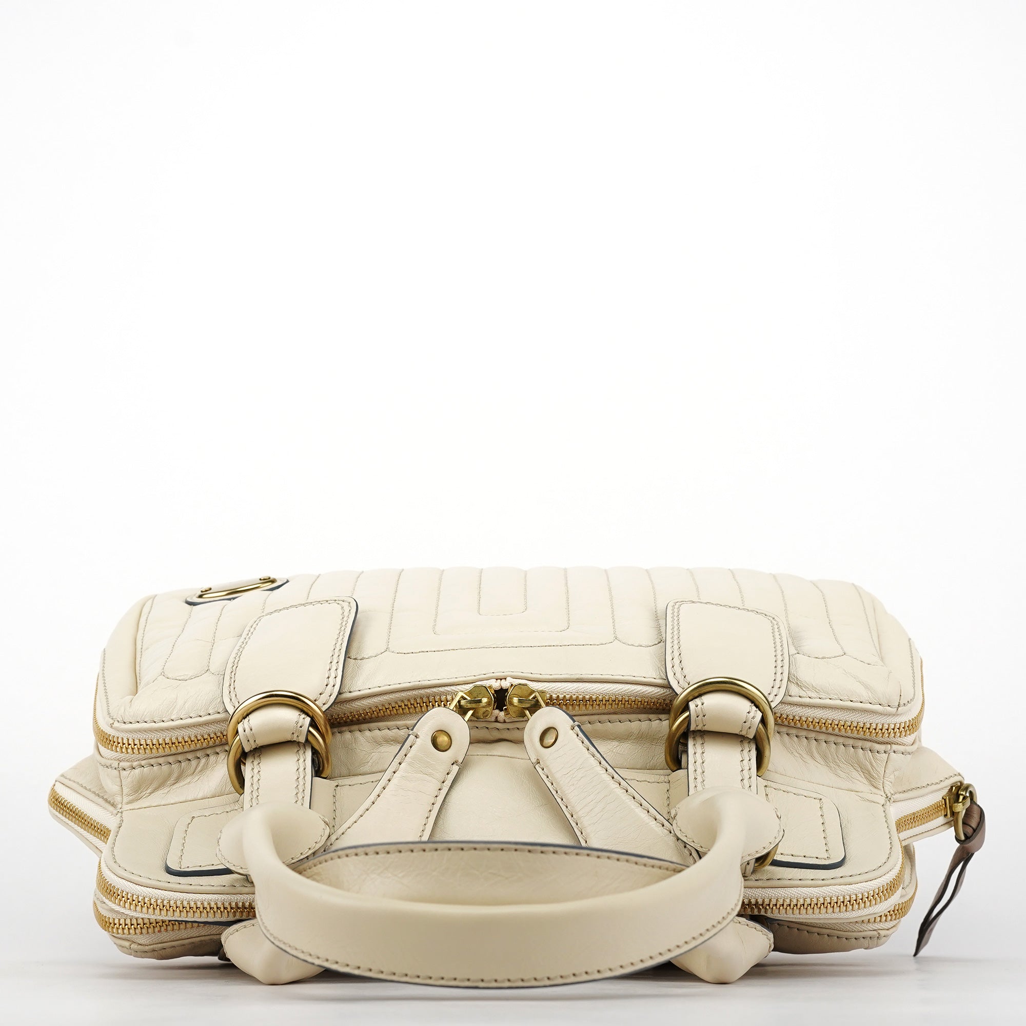 Ivory Leather Bay Tote Bag