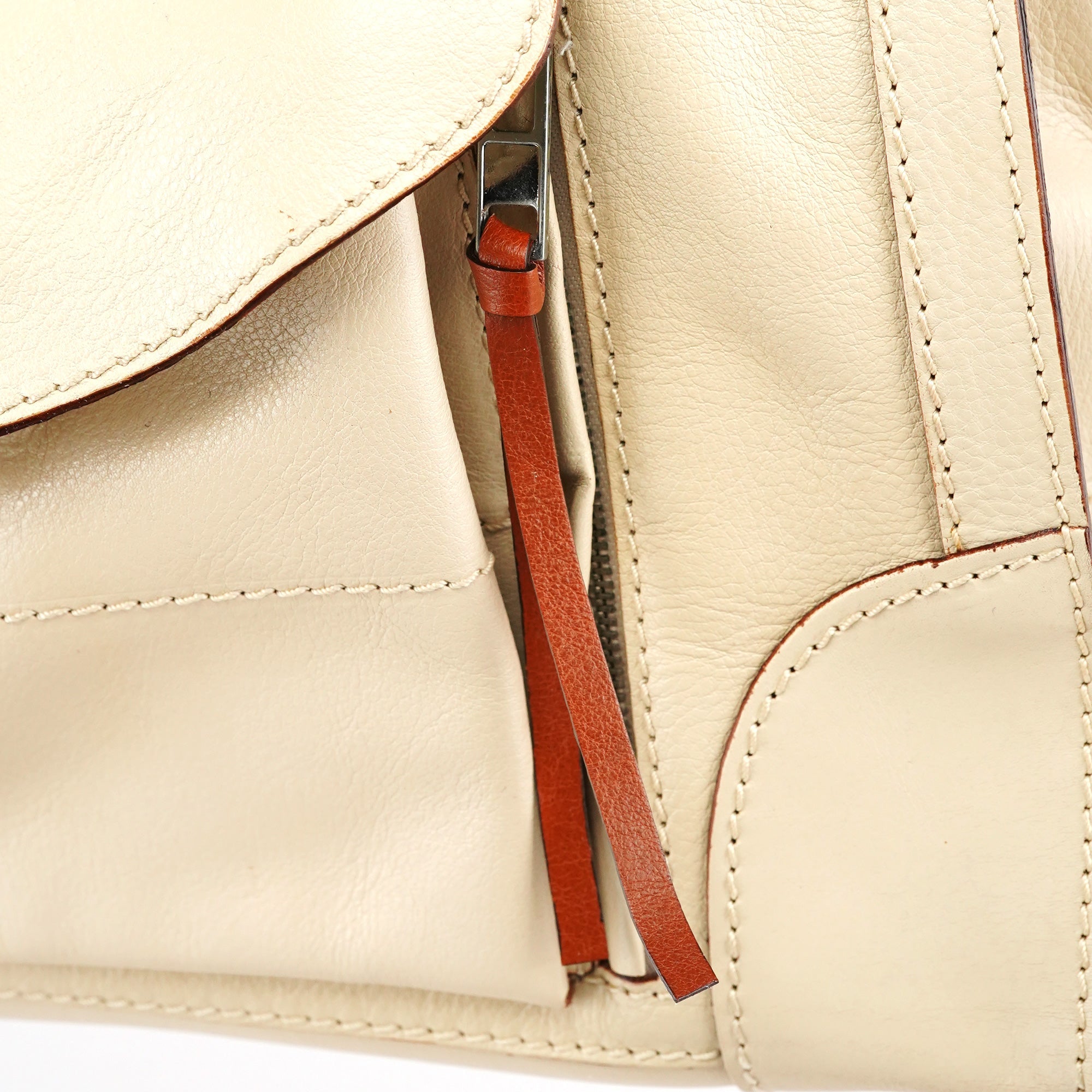 Ivory Leather Tracy Tote Bag