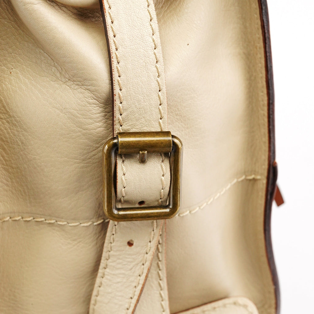Ivory Leather Tracy Tote Bag